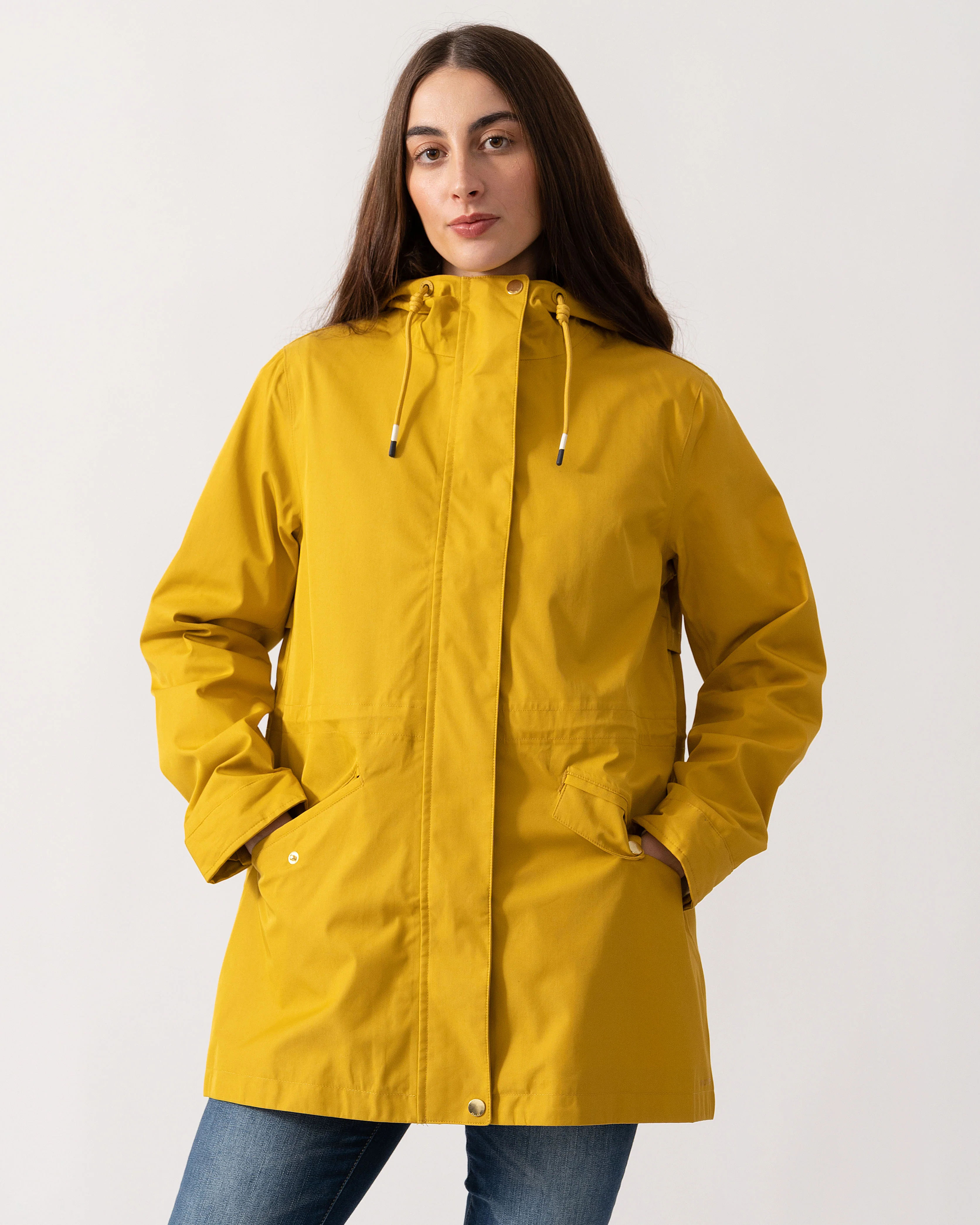 Joules Portwell Womens Raincoat - Antique Gold - Image 2