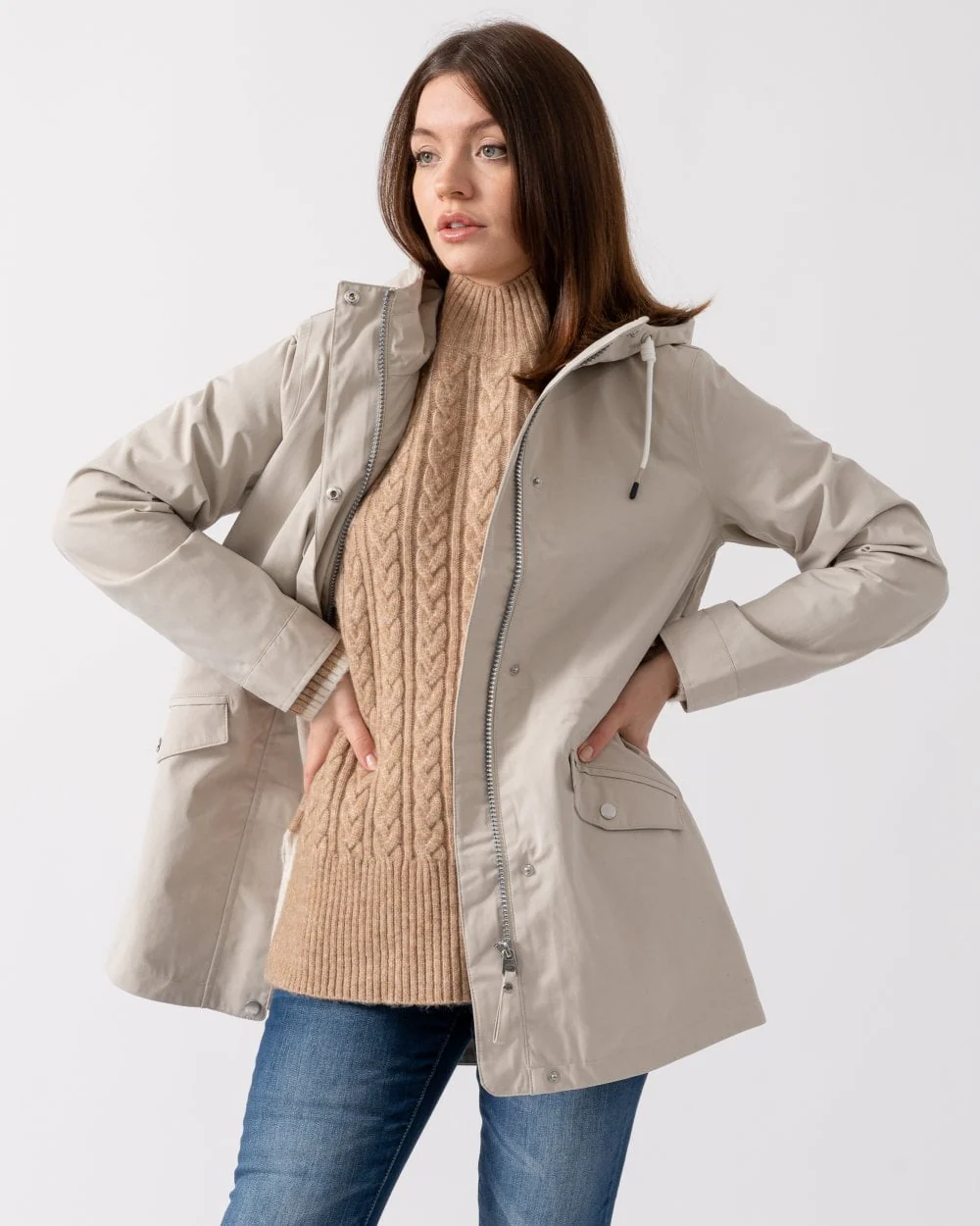 Joules Portwell Womens Raincoat - Neutral - Image 2