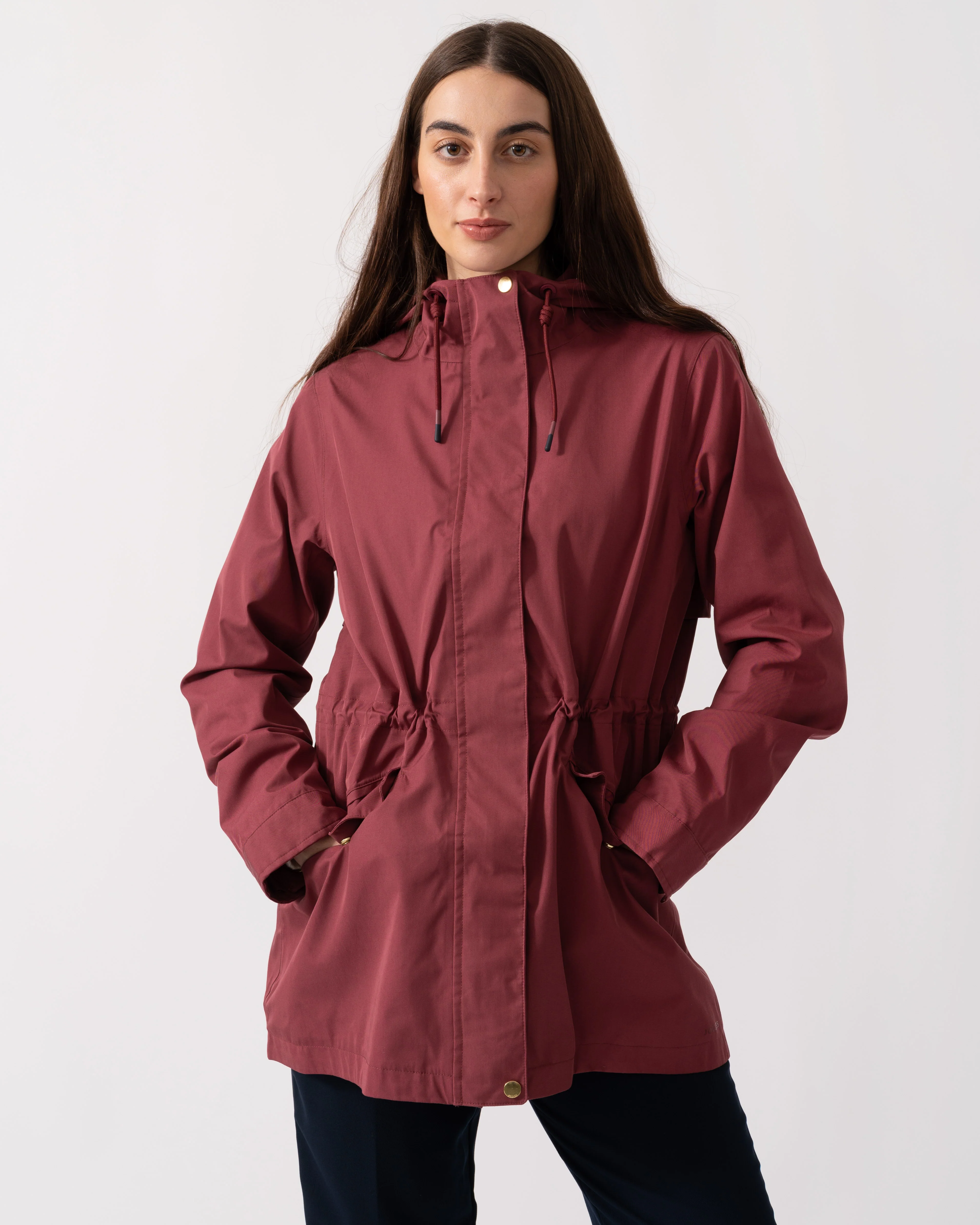 Joules Portwell Womens Raincoat - Oxblood - Image 3