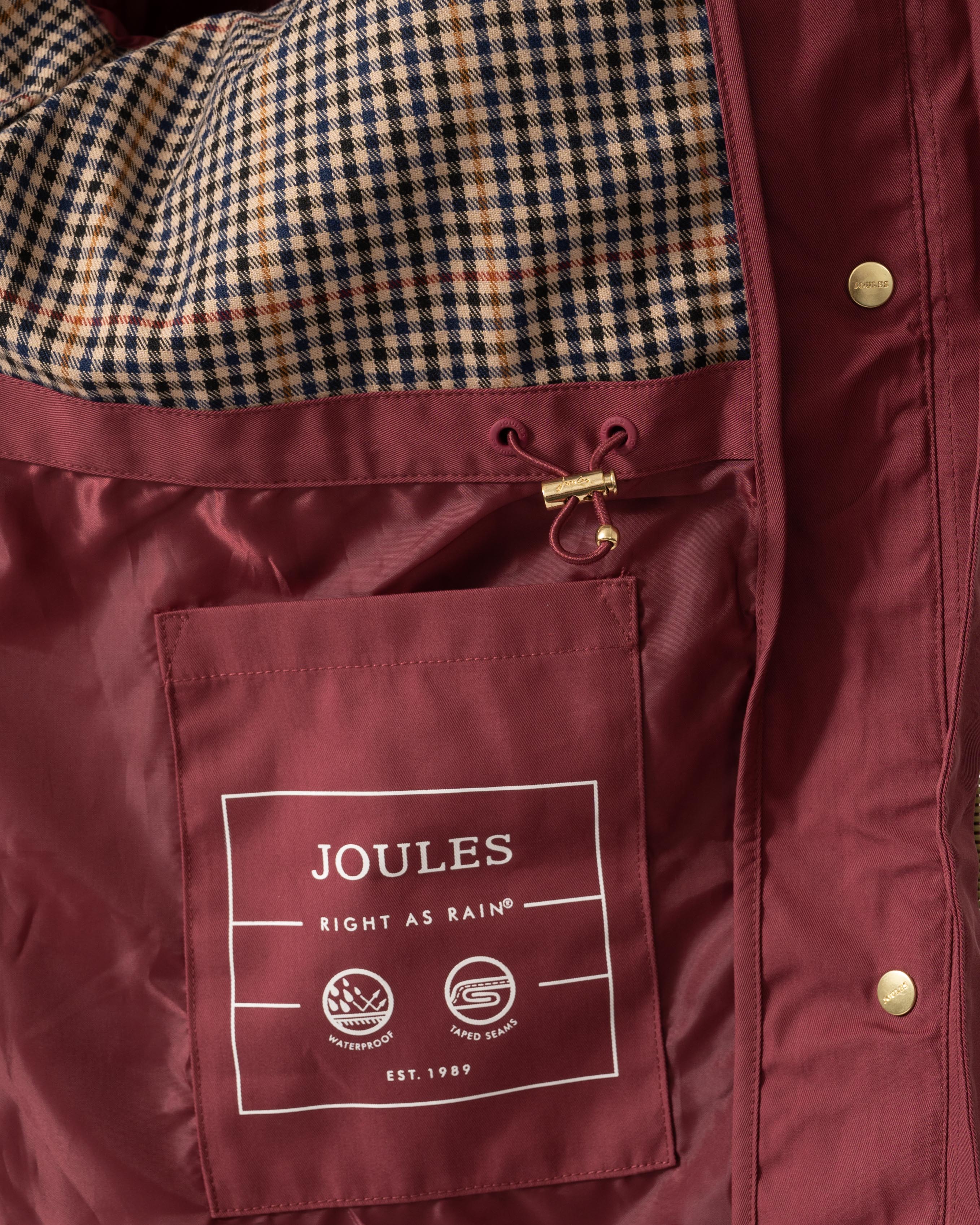 Joules Portwell Womens Raincoat - Oxblood - Image 5