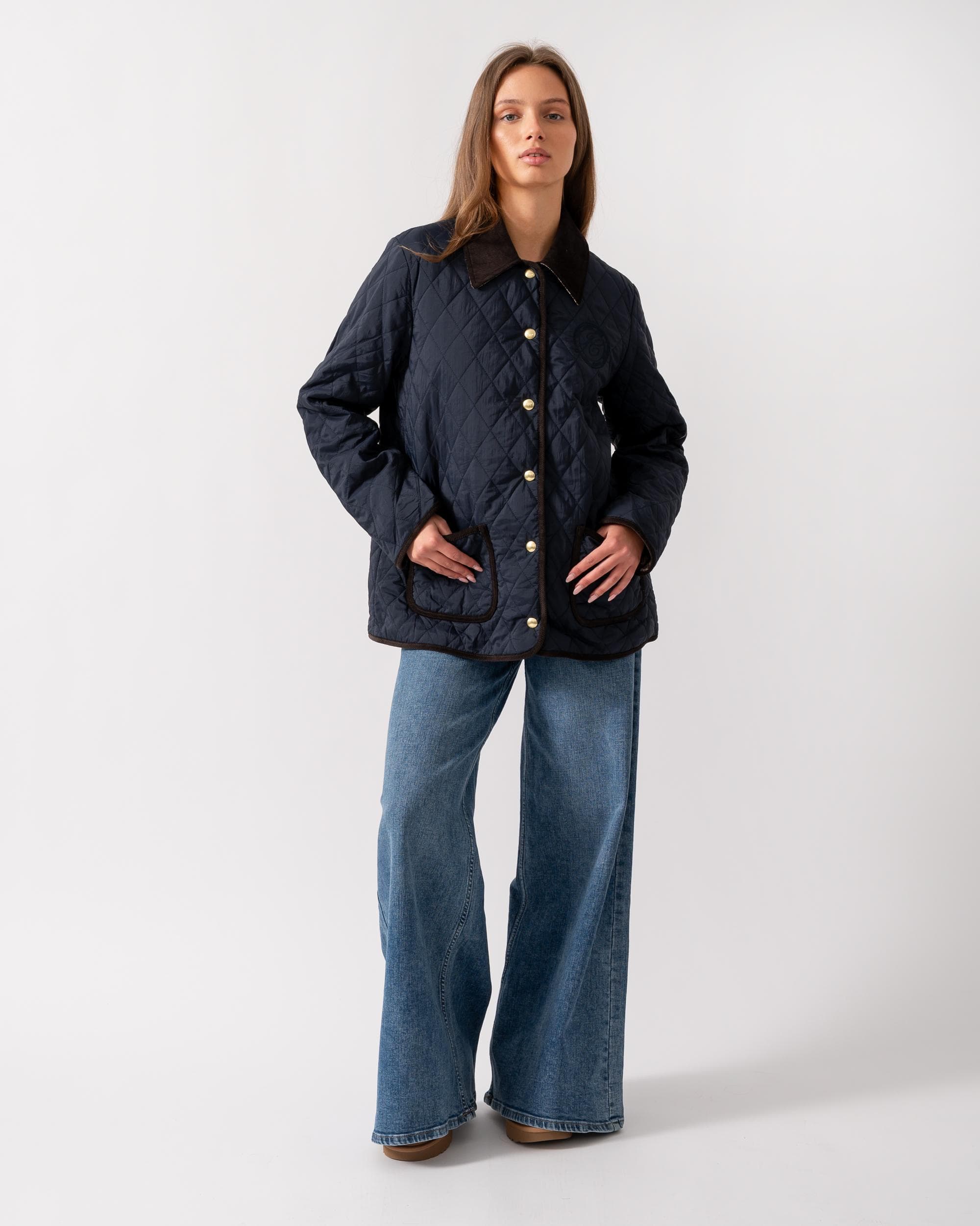 Joules Quinn Womens Quilted Jacket - Navy - Image 4