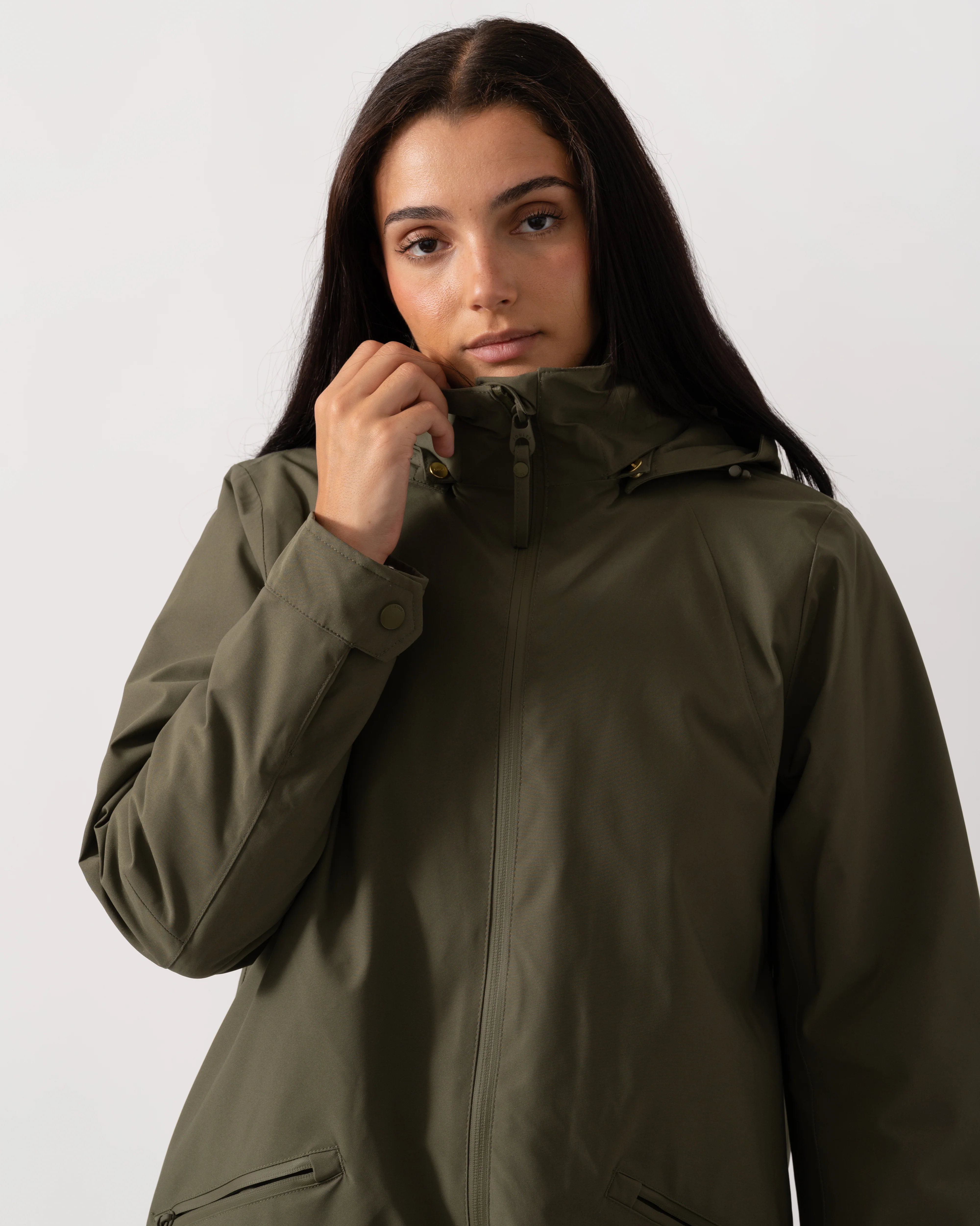 Joules Rainaway Womens Raincoat - Green Grapeleaf - Image 3