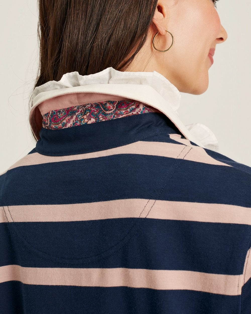 Joules Sammie Womens Striped Rugby Shirt 222468 - Image 3