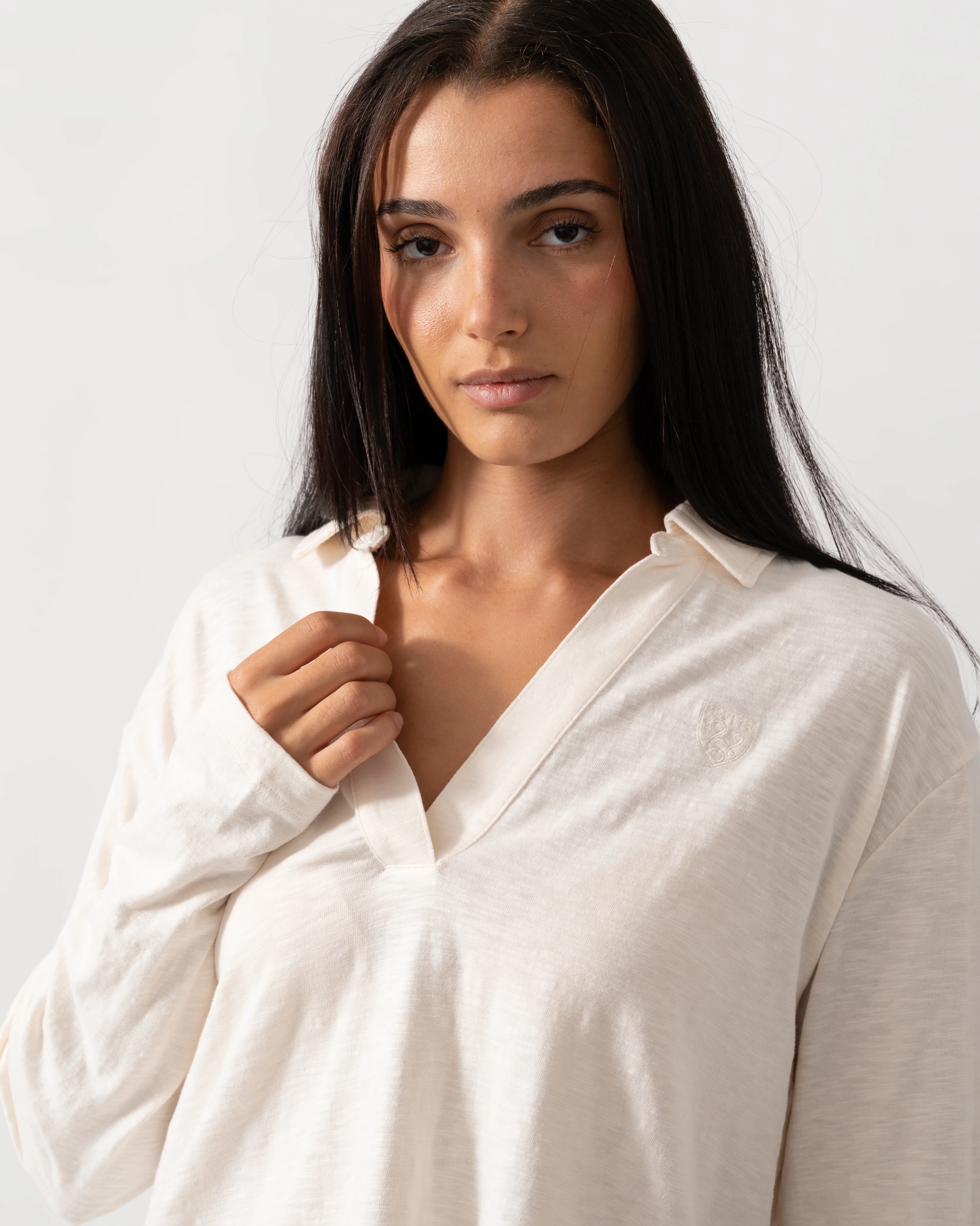 Joules Tallie Slub Womens Long Sleeve Top - Cream - Image 2