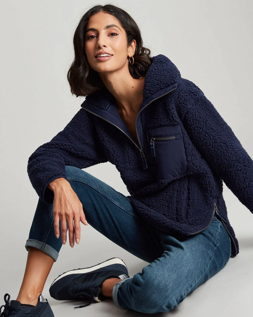 Joules Tilly Womens 1/4 Zip Fleece - French Navy - Image 3