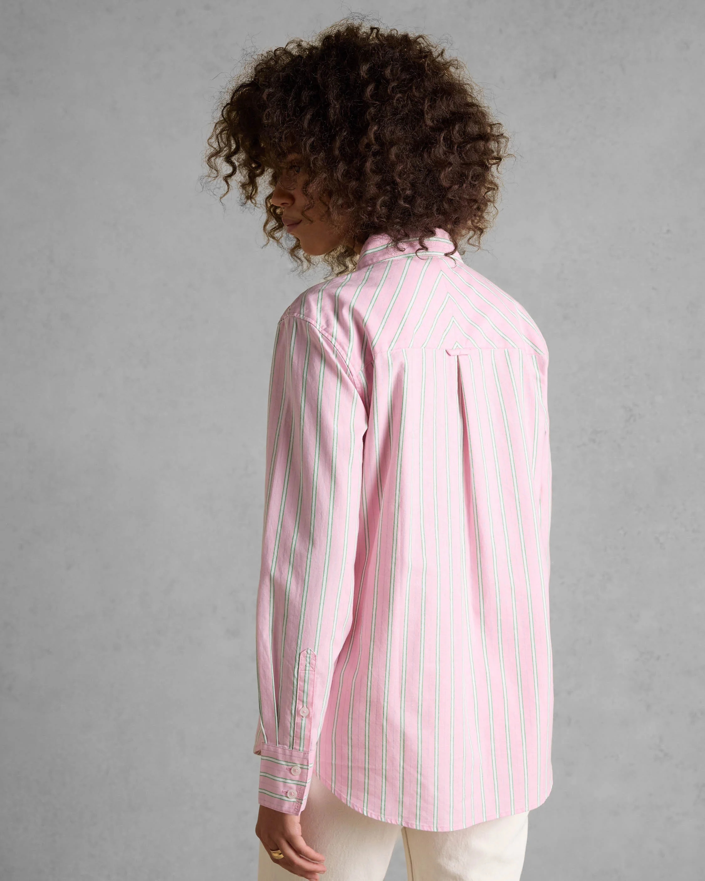 Joules Womens Boyfriend Oxford Shirt - Pink Stripe - Image 4