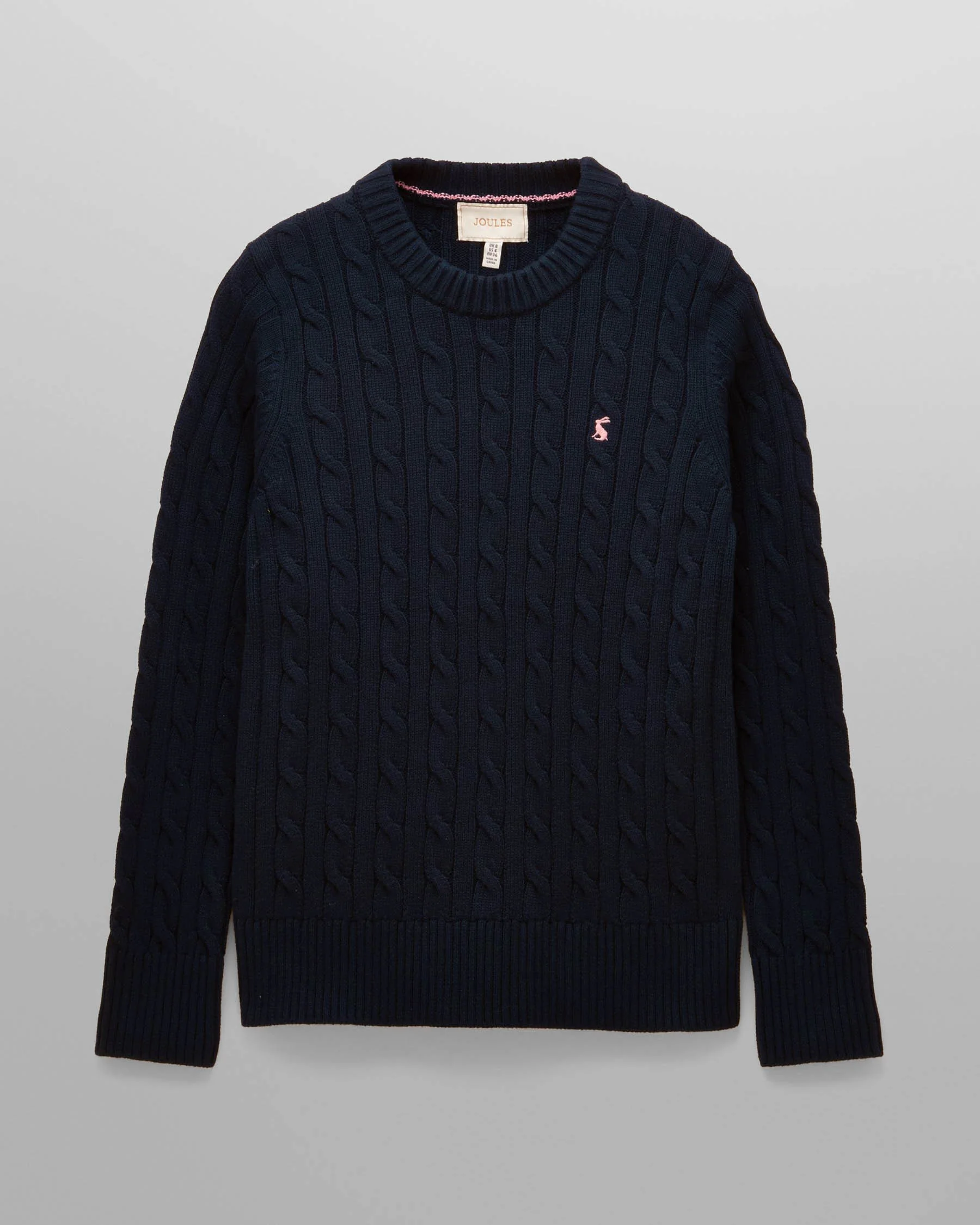 Joules Womens Classic Cable Knit Jumper - Navy - Image 5