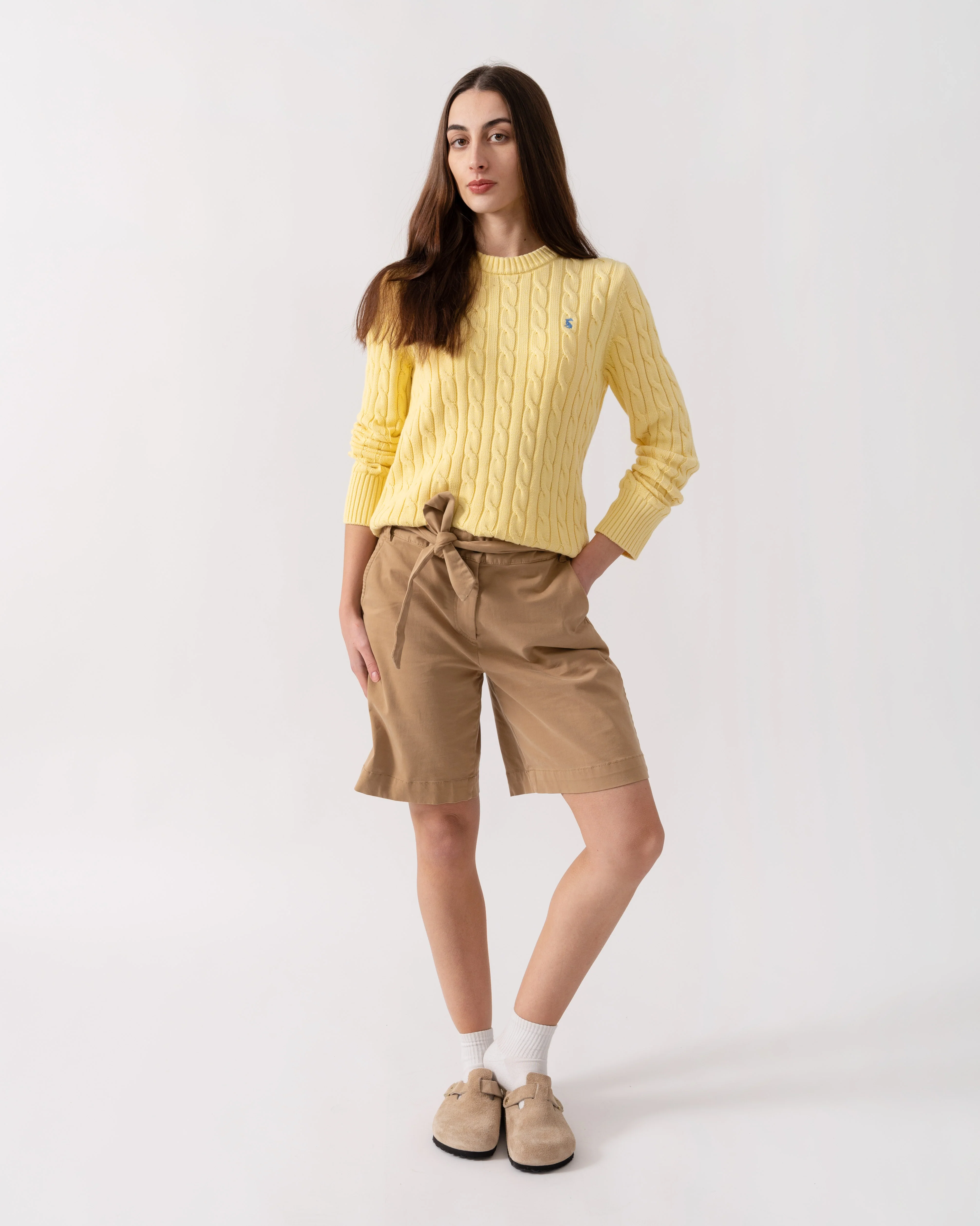 Joules Womens Classic Cable Knit Jumper - Yellow - Image 2