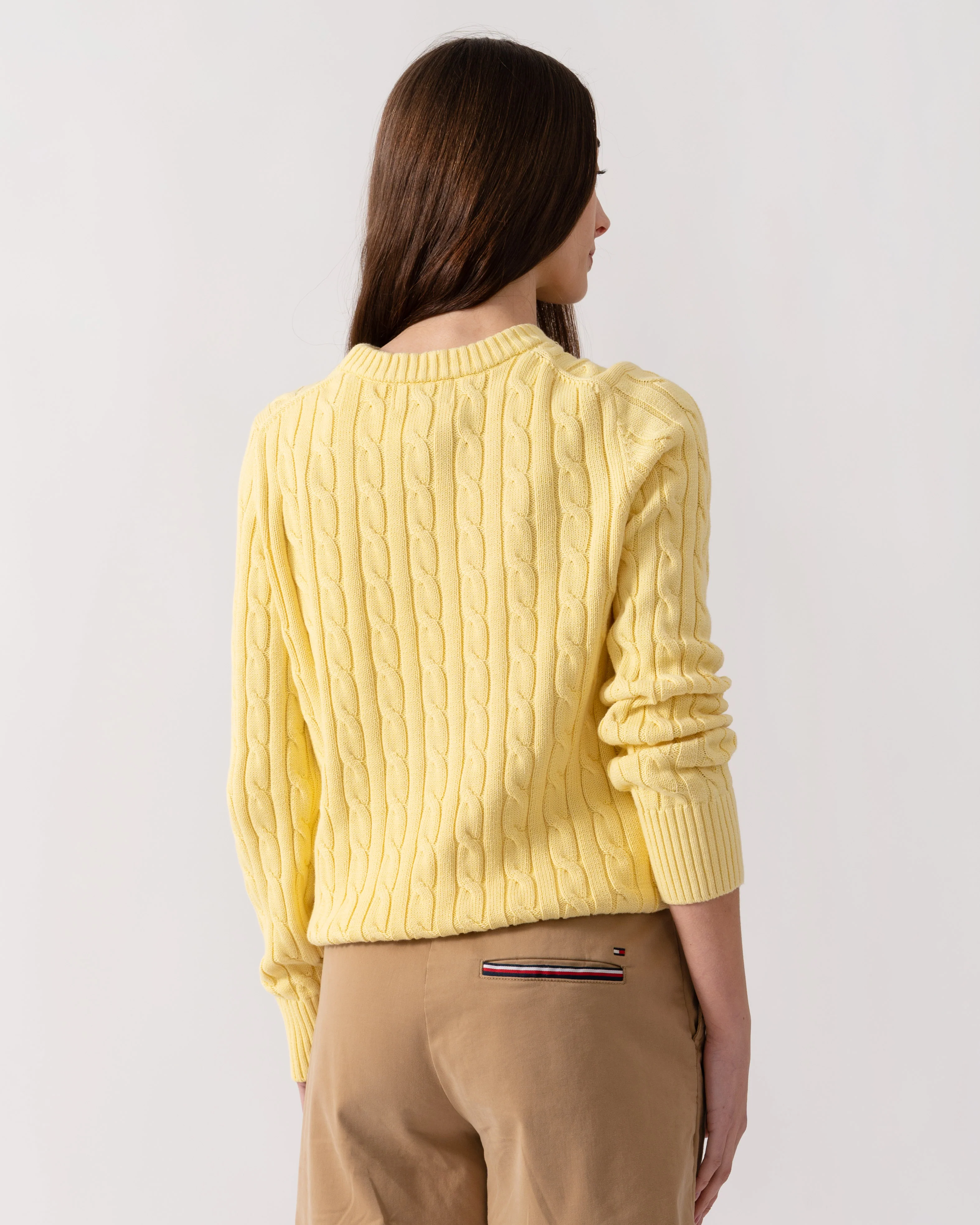 Joules Womens Classic Cable Knit Jumper - Yellow - Image 4