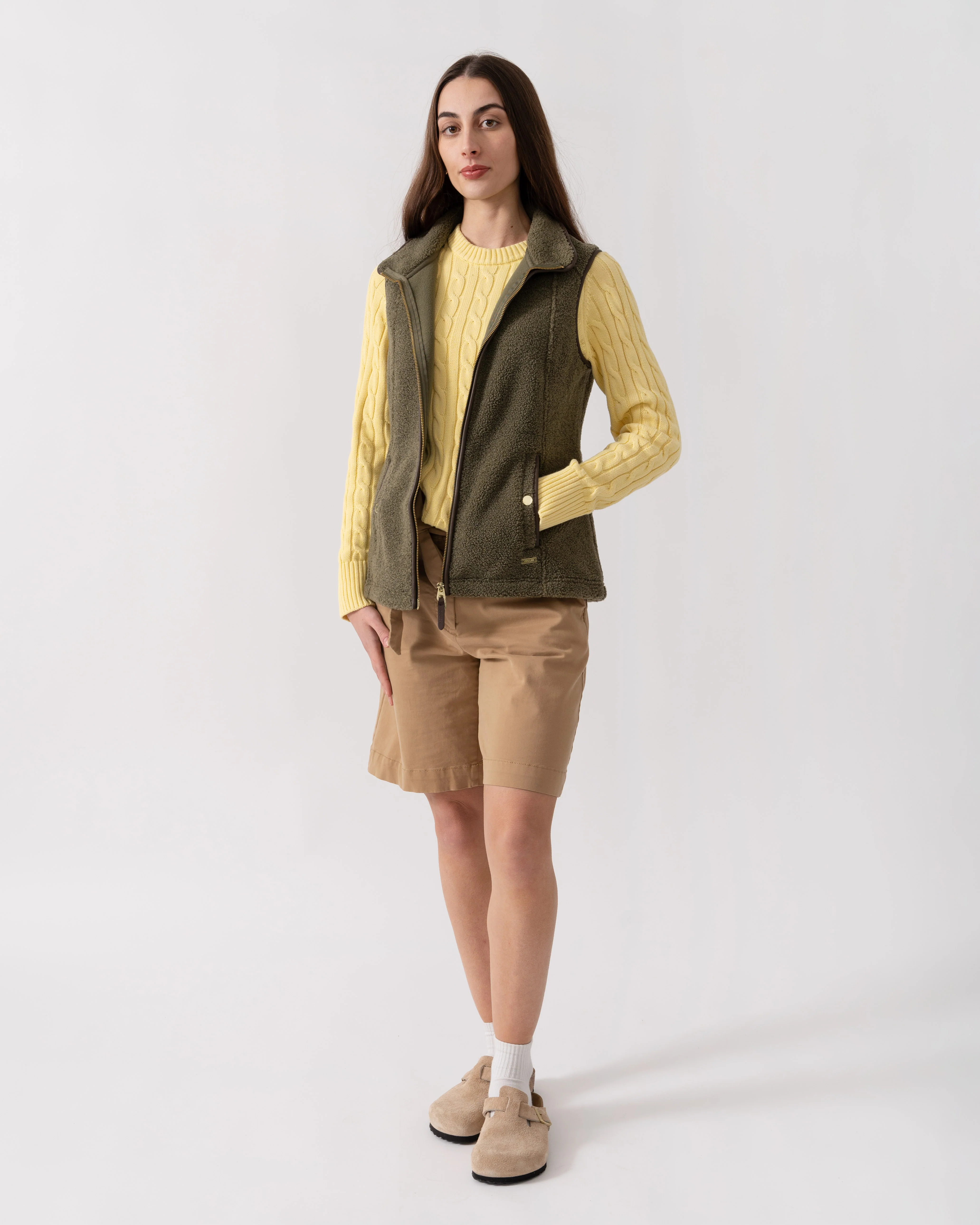 Joules Womens Heritage Borg Gilet - Green - Image 3