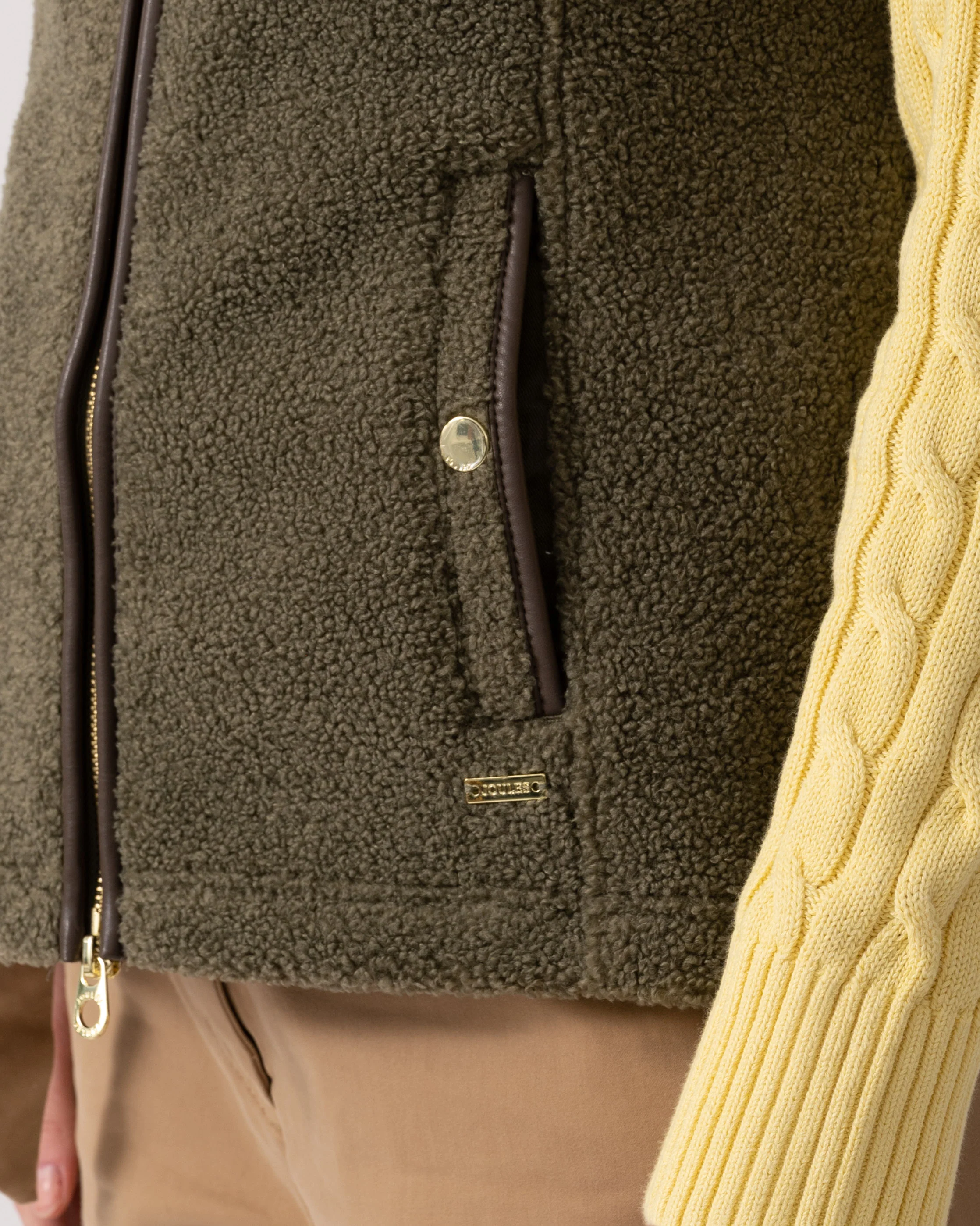 Joules Womens Heritage Borg Gilet - Green - Image 4