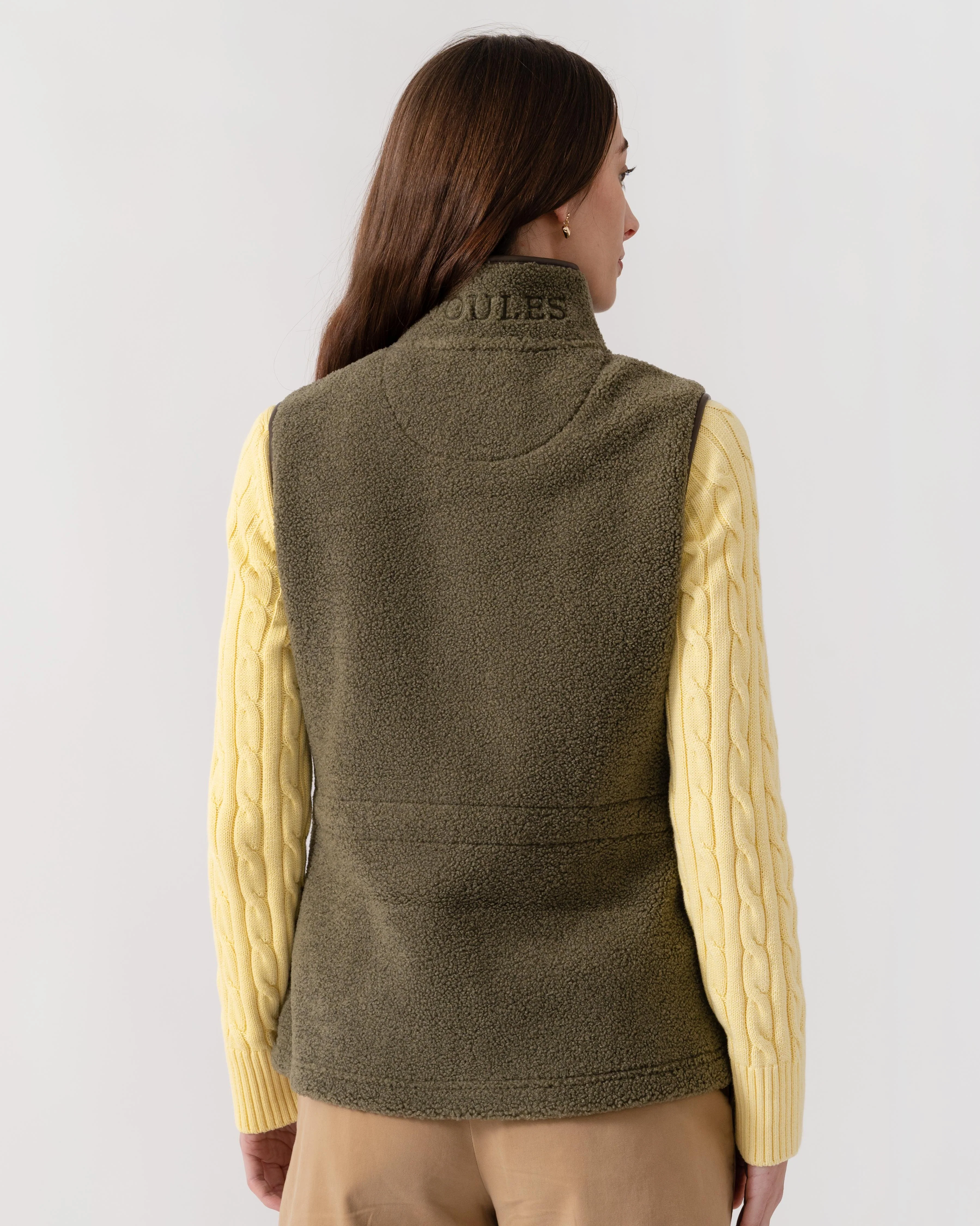 Joules Womens Heritage Borg Gilet - Green - Image 5