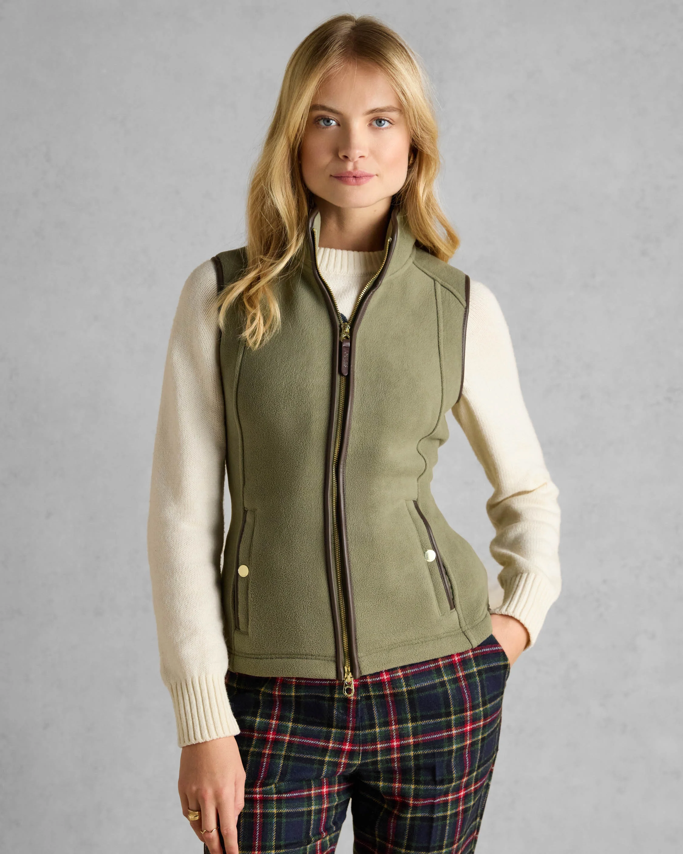 Joules Womens Heritage Gilet - Light Green - Image 2