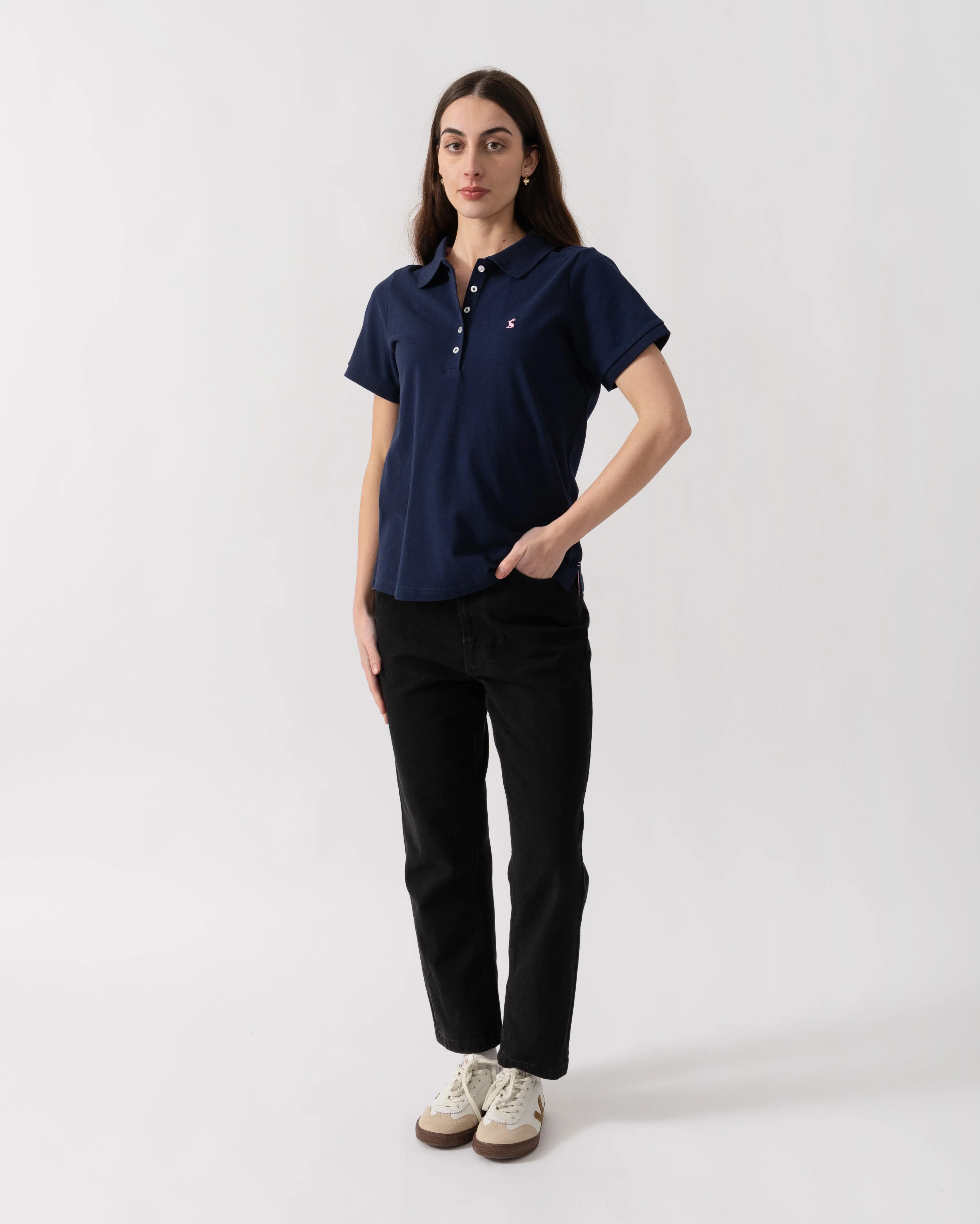 Joules Woody Womens Polo Shirt - Navy - Image 2