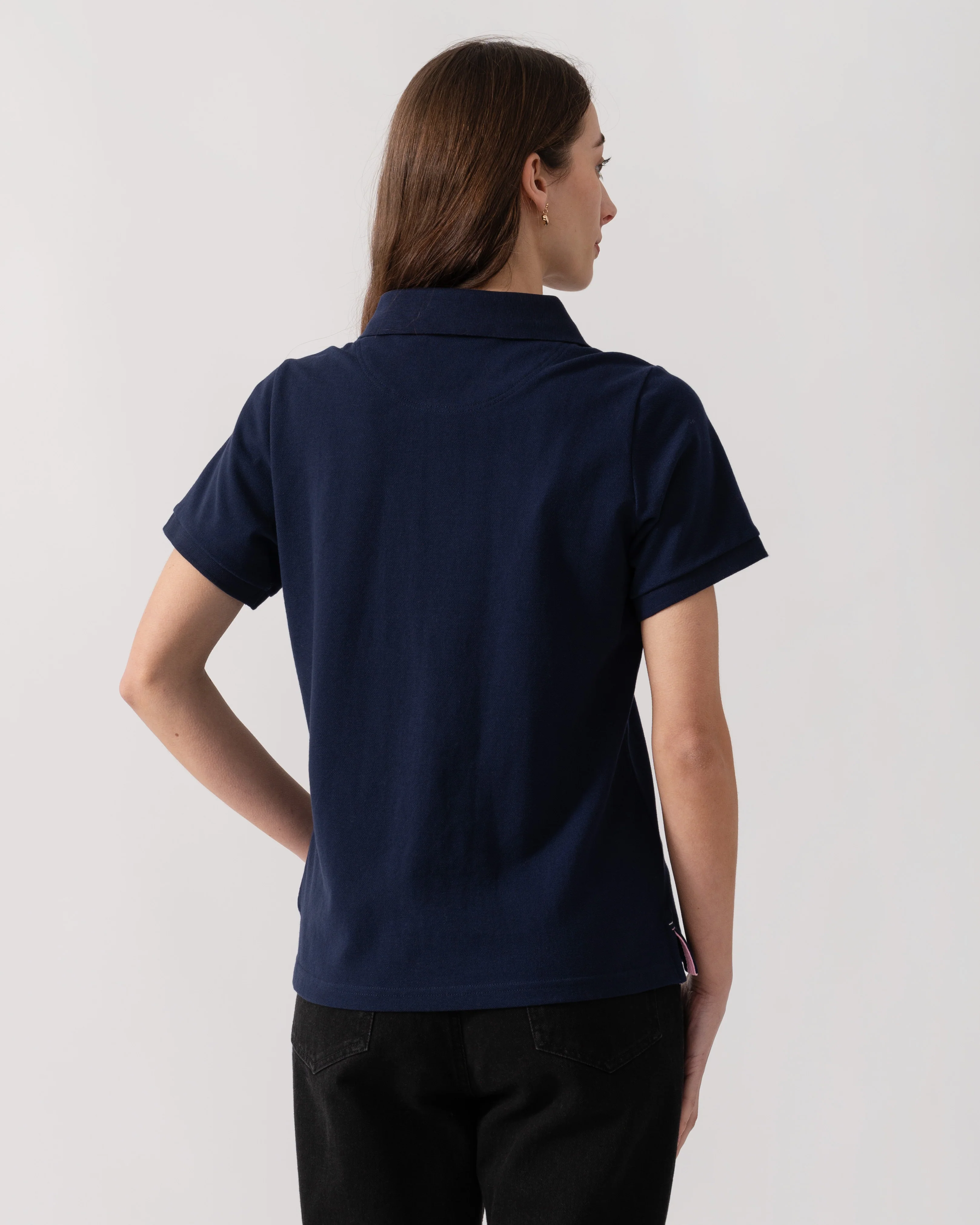 Joules Woody Womens Polo Shirt - Navy - Image 4