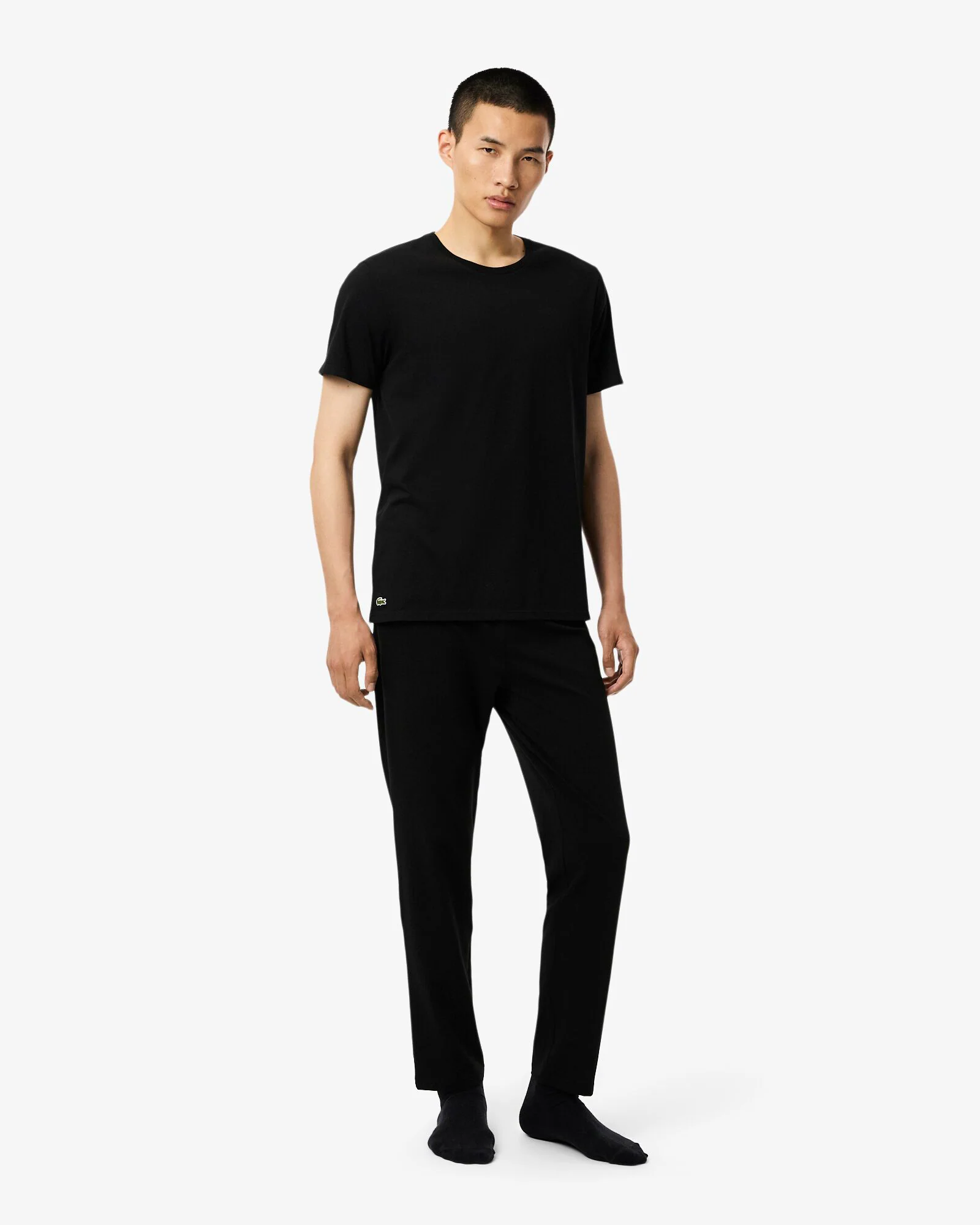 Lacoste 3-Pack Cotton Crew Neck Mens T-Shirts - Black 031 - Image 4
