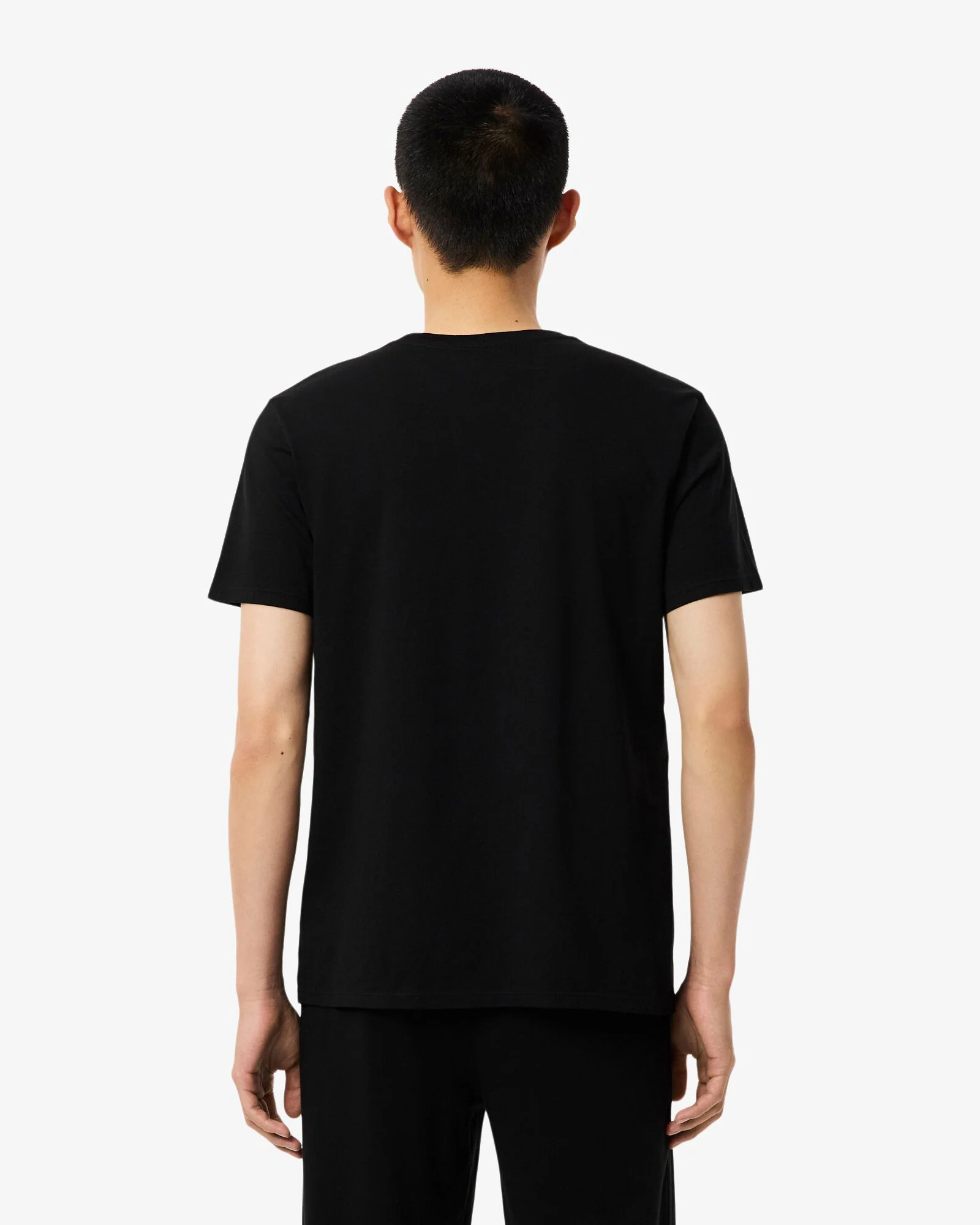 Lacoste 3-Pack Cotton Crew Neck Mens T-Shirts - Black 031 - Image 5