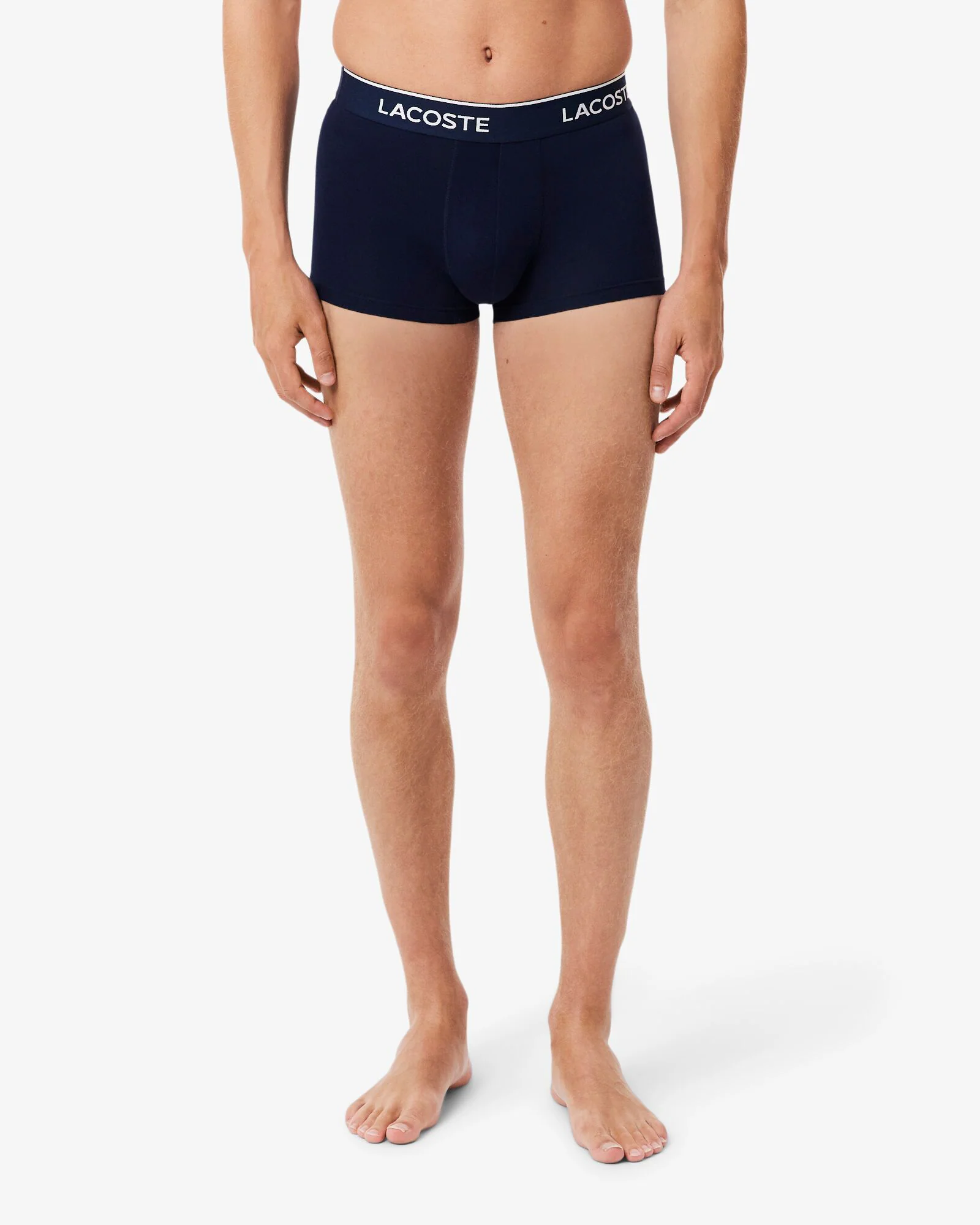 Lacoste 3-Pack Mens Trunks - Navy Blue/Green-Red-Navy HY0 - Image 2