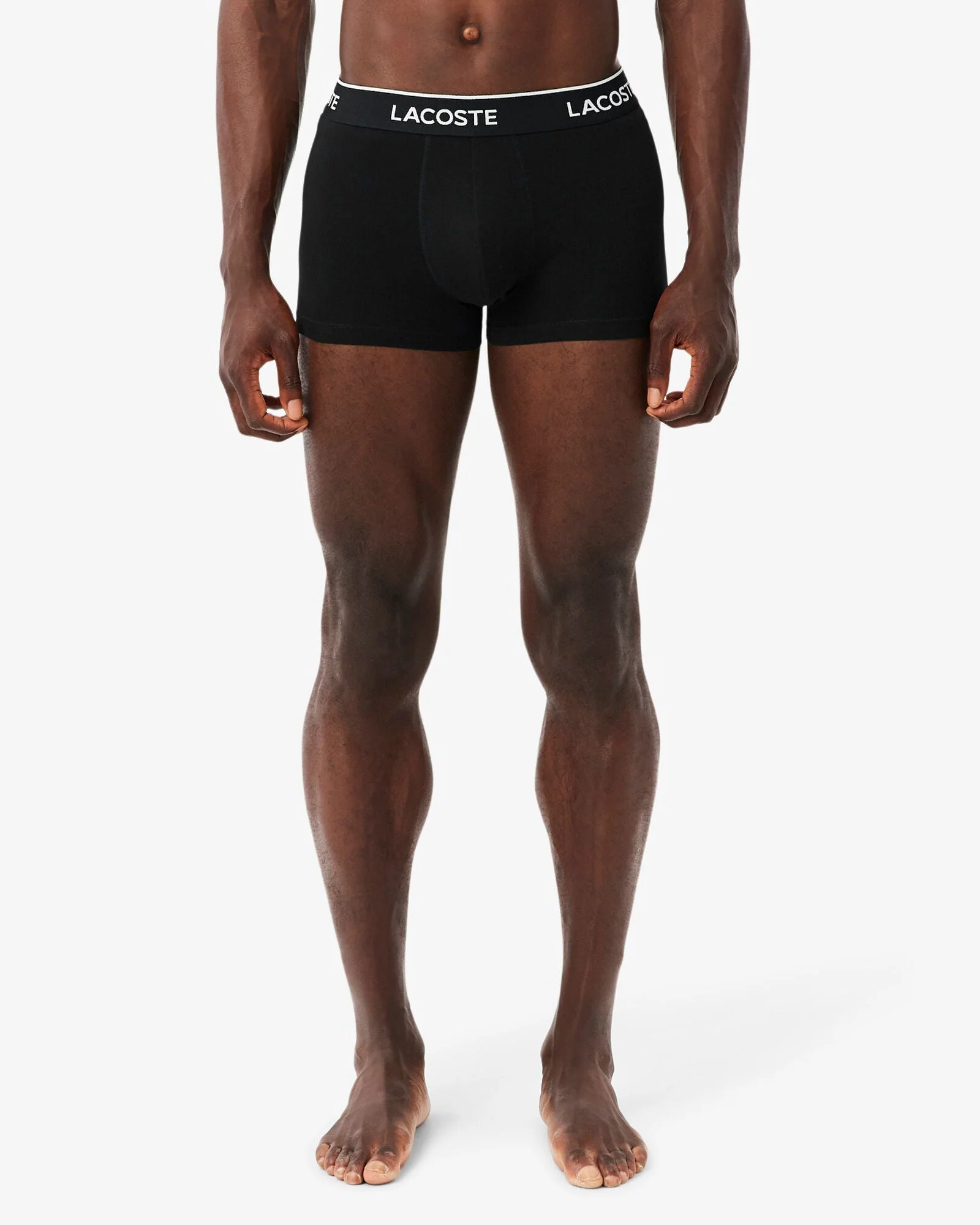 Lacoste 3-Pack of Mens Trunks - Black/White-Silver Chine NUA - Image 3