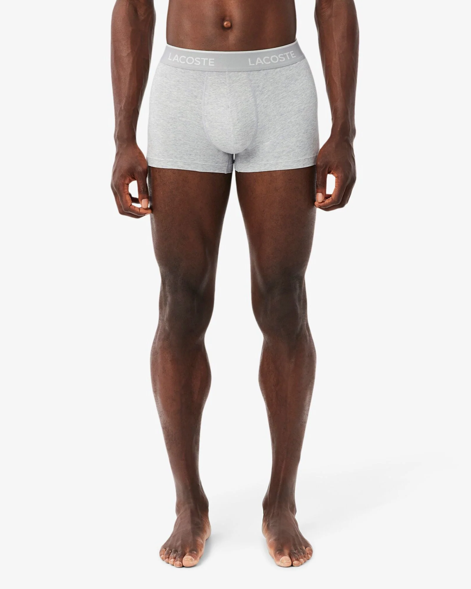 Lacoste 3-Pack of Mens Trunks - Black/White-Silver Chine NUA - Image 4