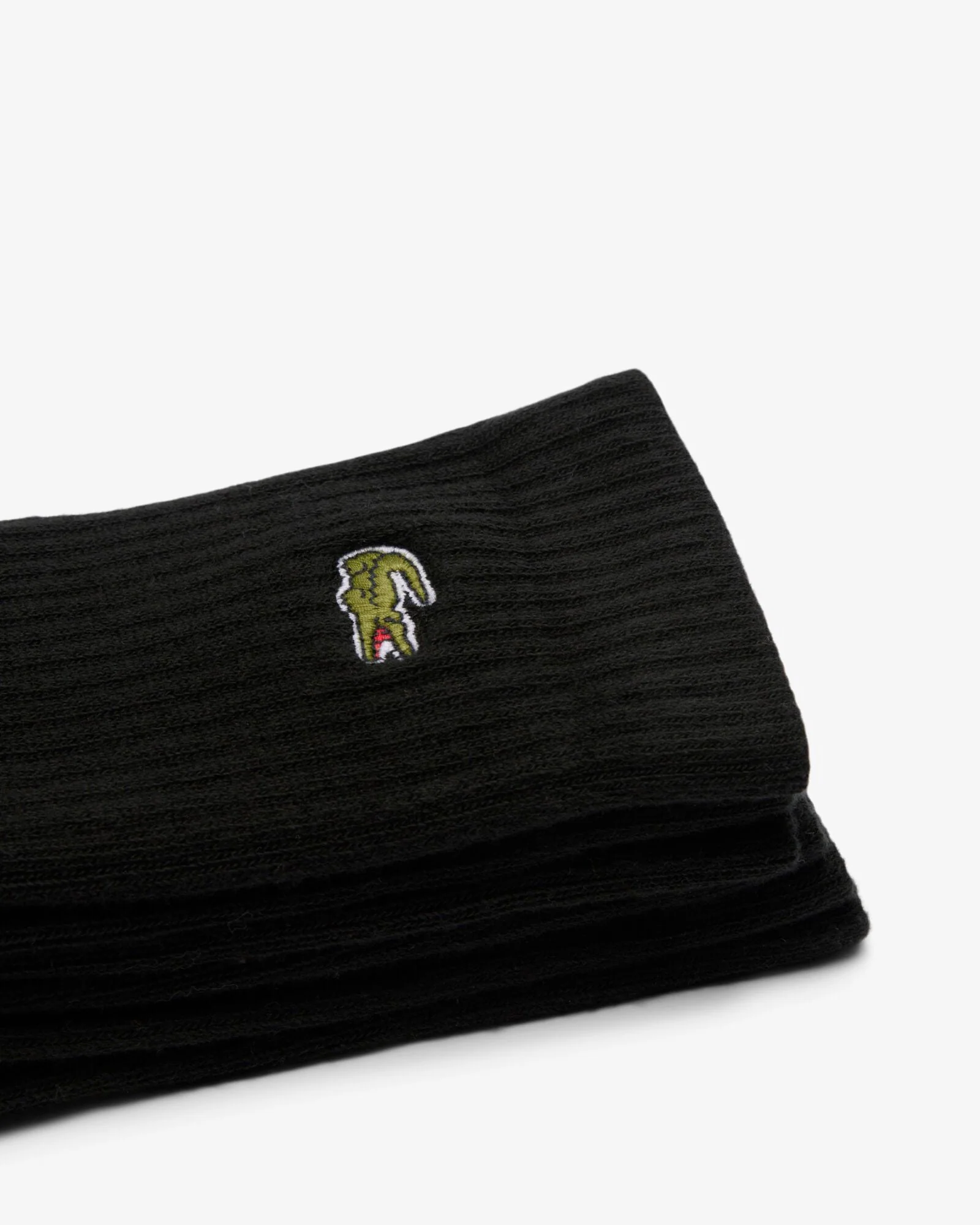 Lacoste 3 Pack Sport Mens High Cut Socks - Black/Black-Black 8VM - Image 3