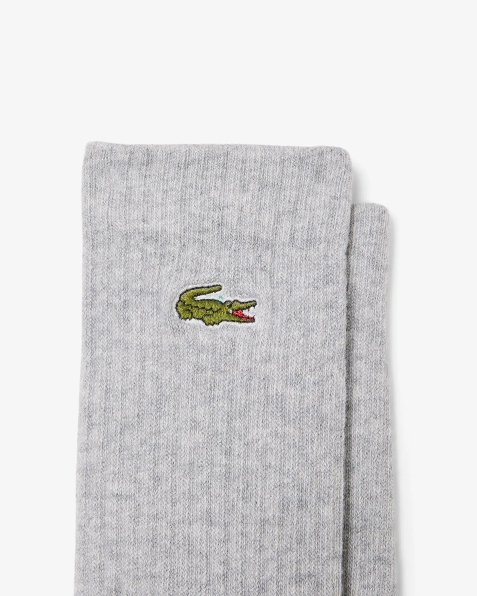 Lacoste 3 Pack Sport Mens High Cut Socks - Silver Chine/White-Navy Blue TYA - Image 2