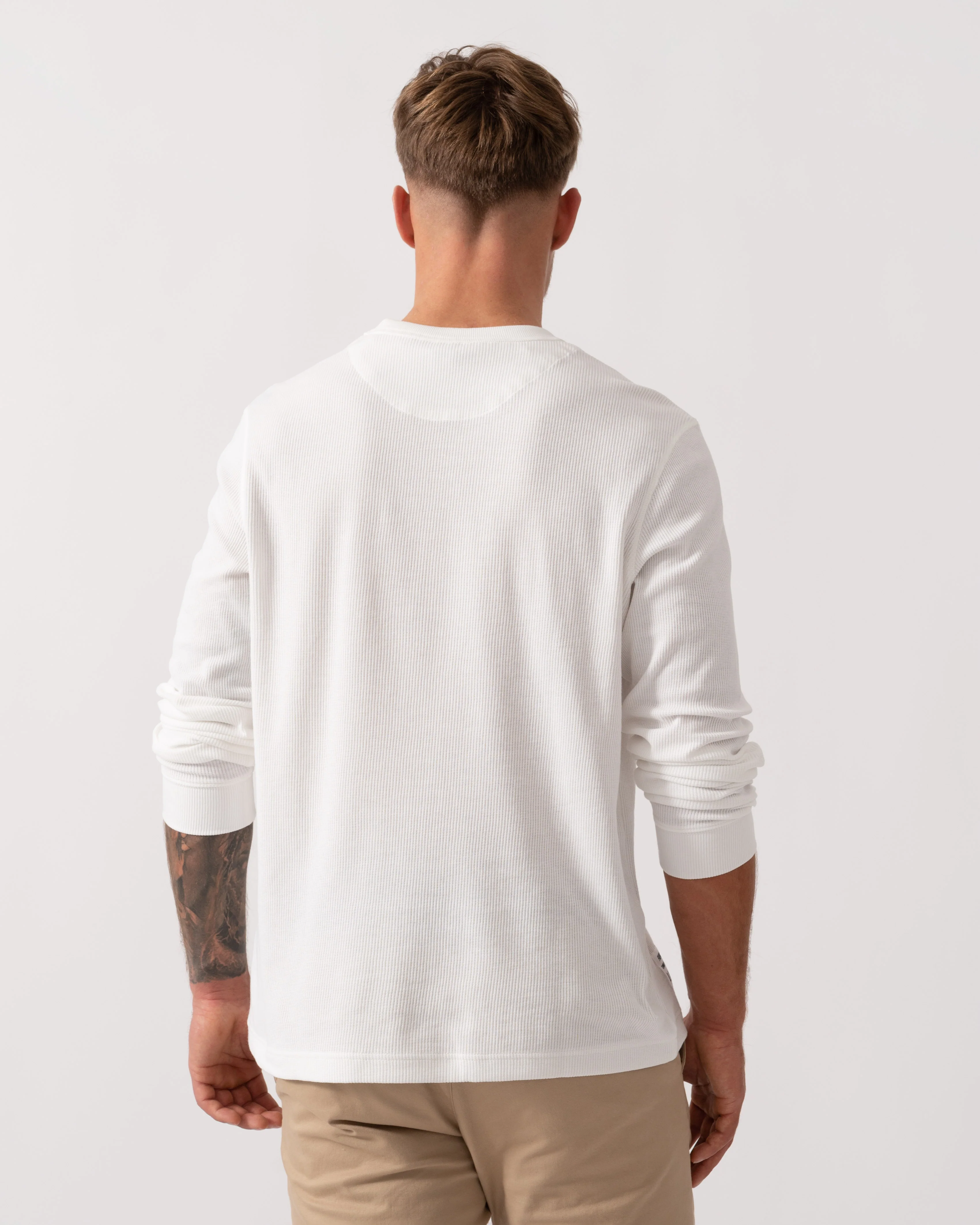 Lacoste Boxy Tunisian Neck Knit T-Shirt - Flour 70V - Image 2