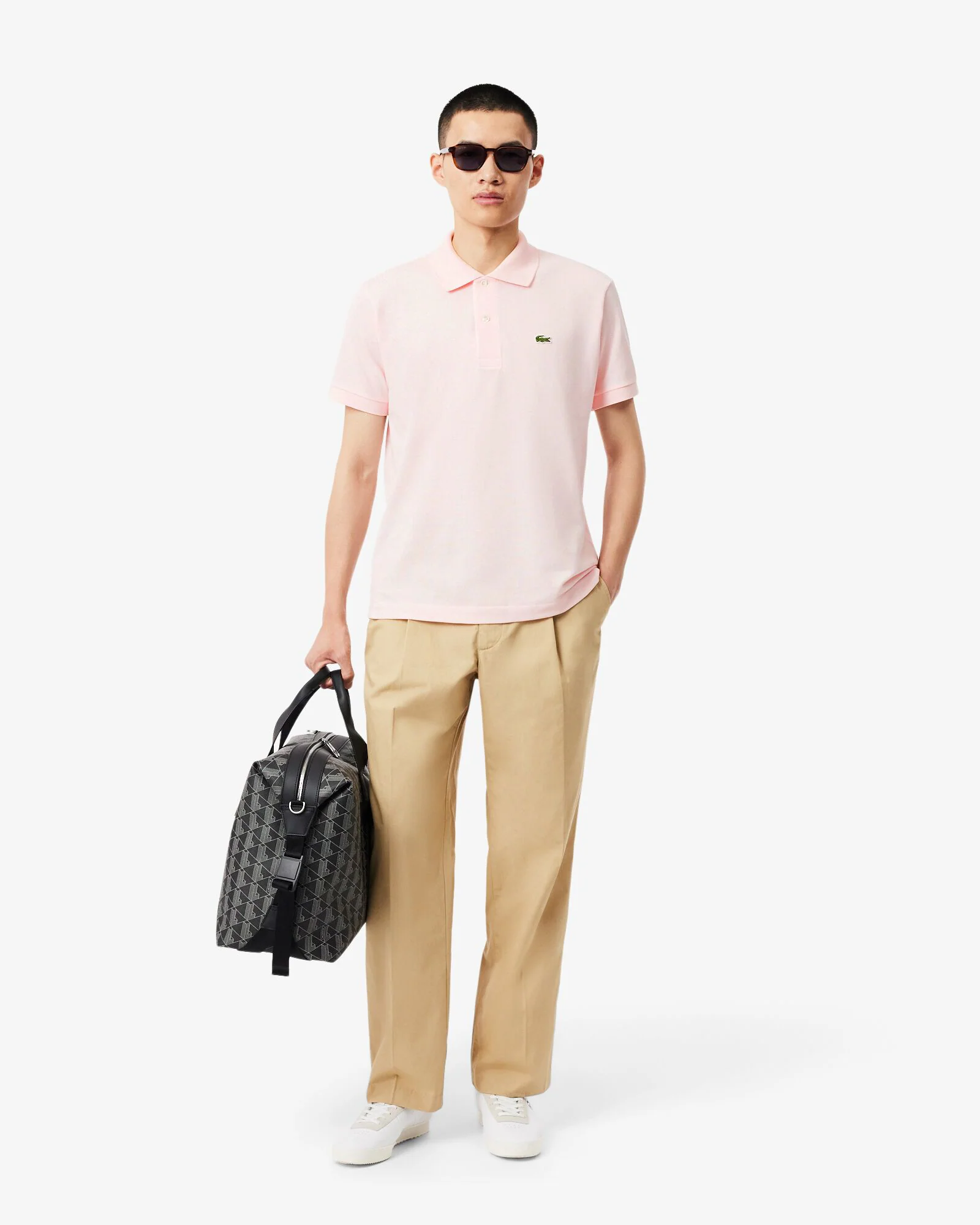 Lacoste Classic Fit L.12.12 Mens Short Sleeve Polo Shirt - Flamingo T03 - Image 3