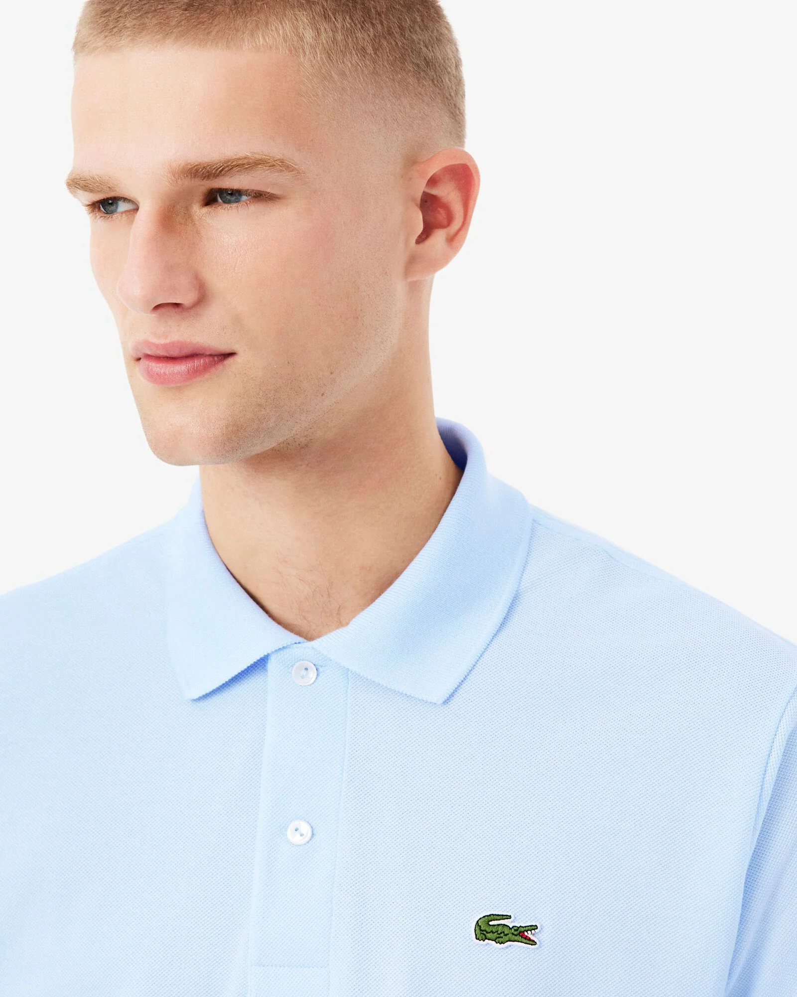 Lacoste Classic Fit L.12.12 Mens Short Sleeve Polo Shirt - Light Blue T01 - Image 2