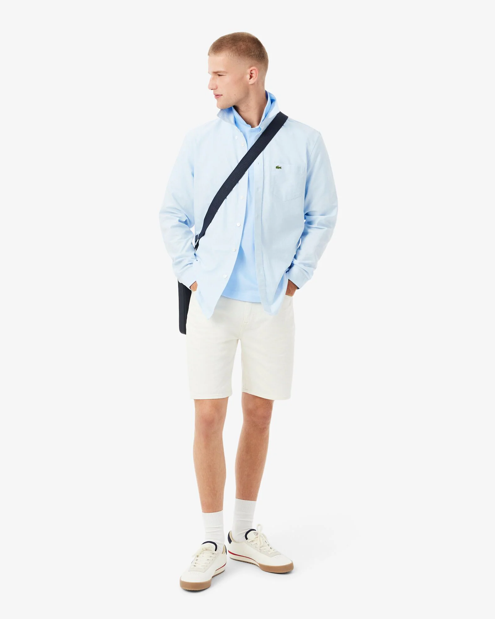 Lacoste Classic Fit L.12.12 Mens Short Sleeve Polo Shirt - Light Blue T01 - Image 3