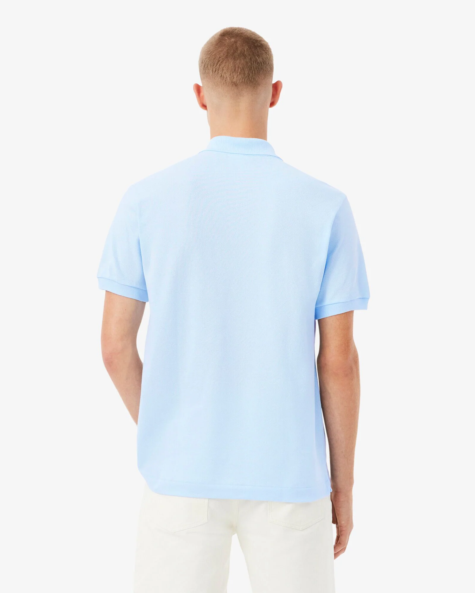 Lacoste Classic Fit L.12.12 Mens Short Sleeve Polo Shirt - Light Blue T01 - Image 4