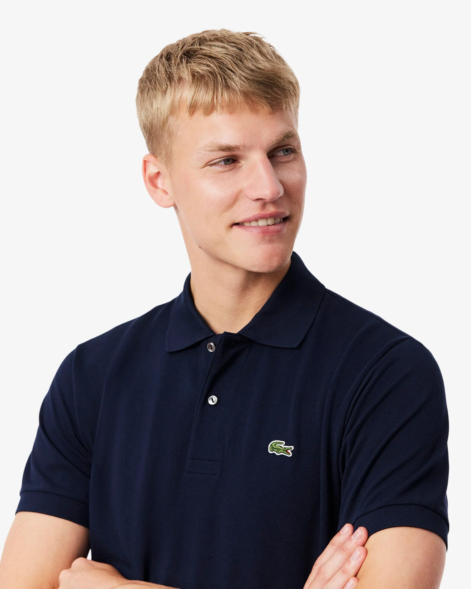 Lacoste Classic Fit L.12.12 Mens Short Sleeve Polo Shirt - Navy Blue 166 - Image 2