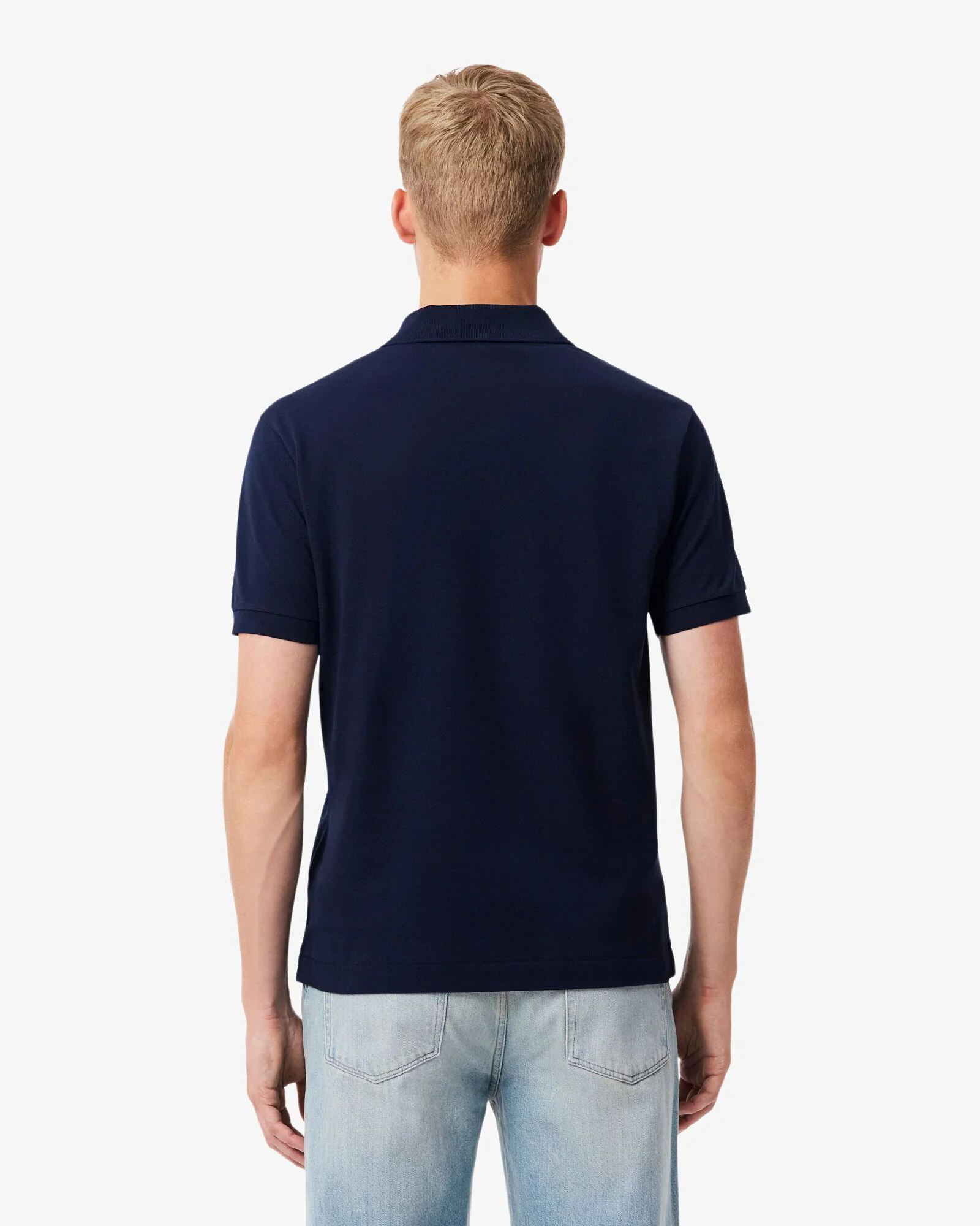 Lacoste Classic Fit L.12.12 Mens Short Sleeve Polo Shirt - Navy Blue 166 - Image 4