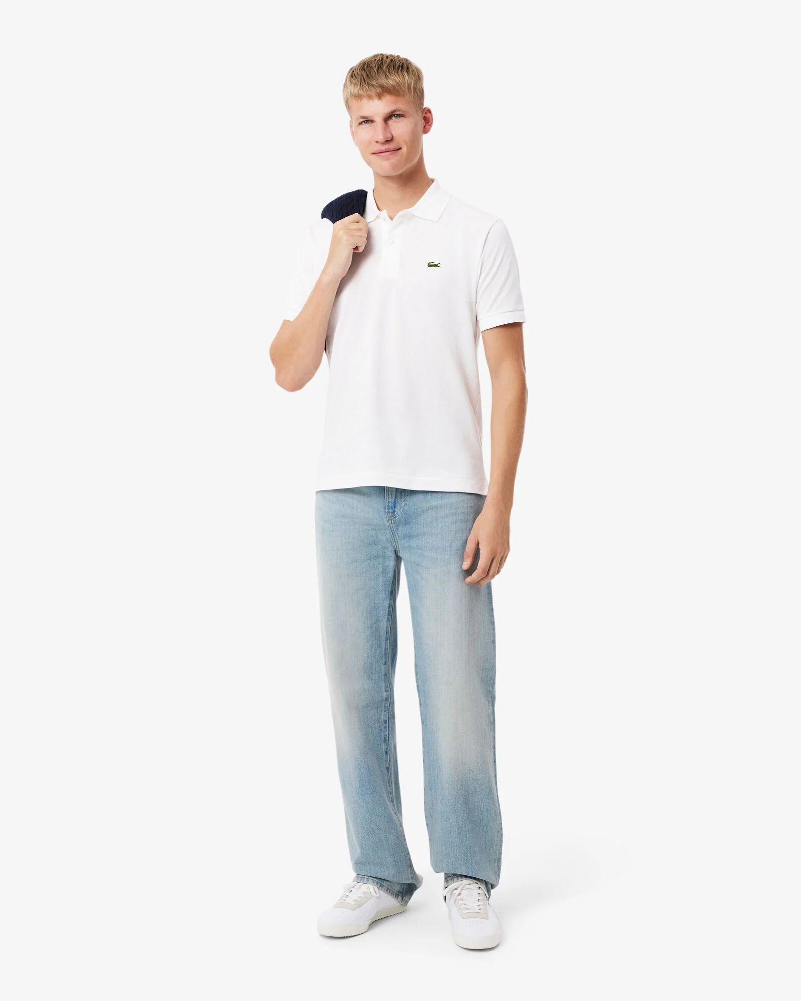 Lacoste Classic Fit L.12.12 Mens Short Sleeve Polo Shirt - White 001 - Image 3