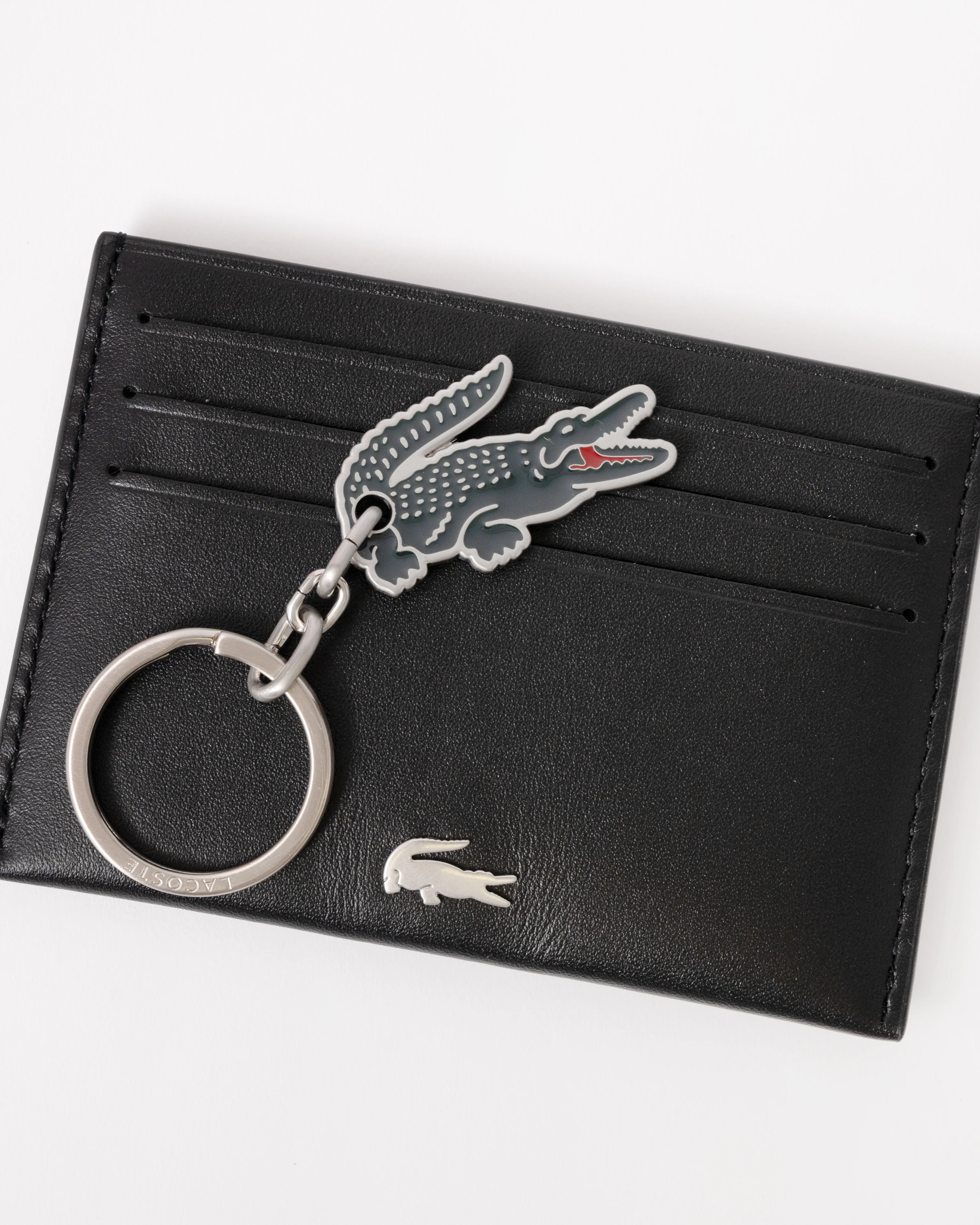 Lacoste Credit Card Holder And Key Ring Gift Box - Noir KR Croc Sinope R66 - Image 3