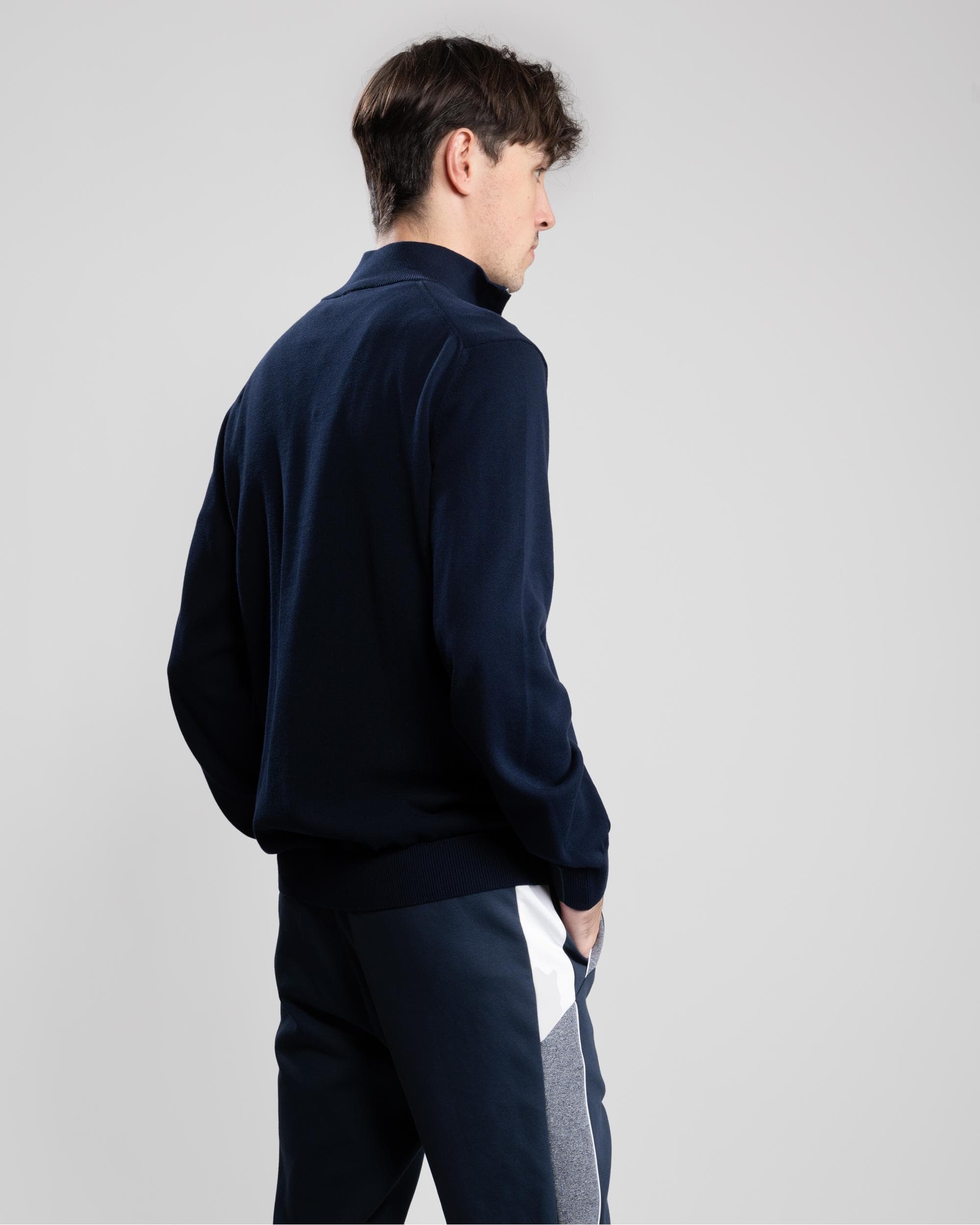 Lacoste Half Zip Logo Mens Sweatshirt - Navy Blue 166 - Image 4