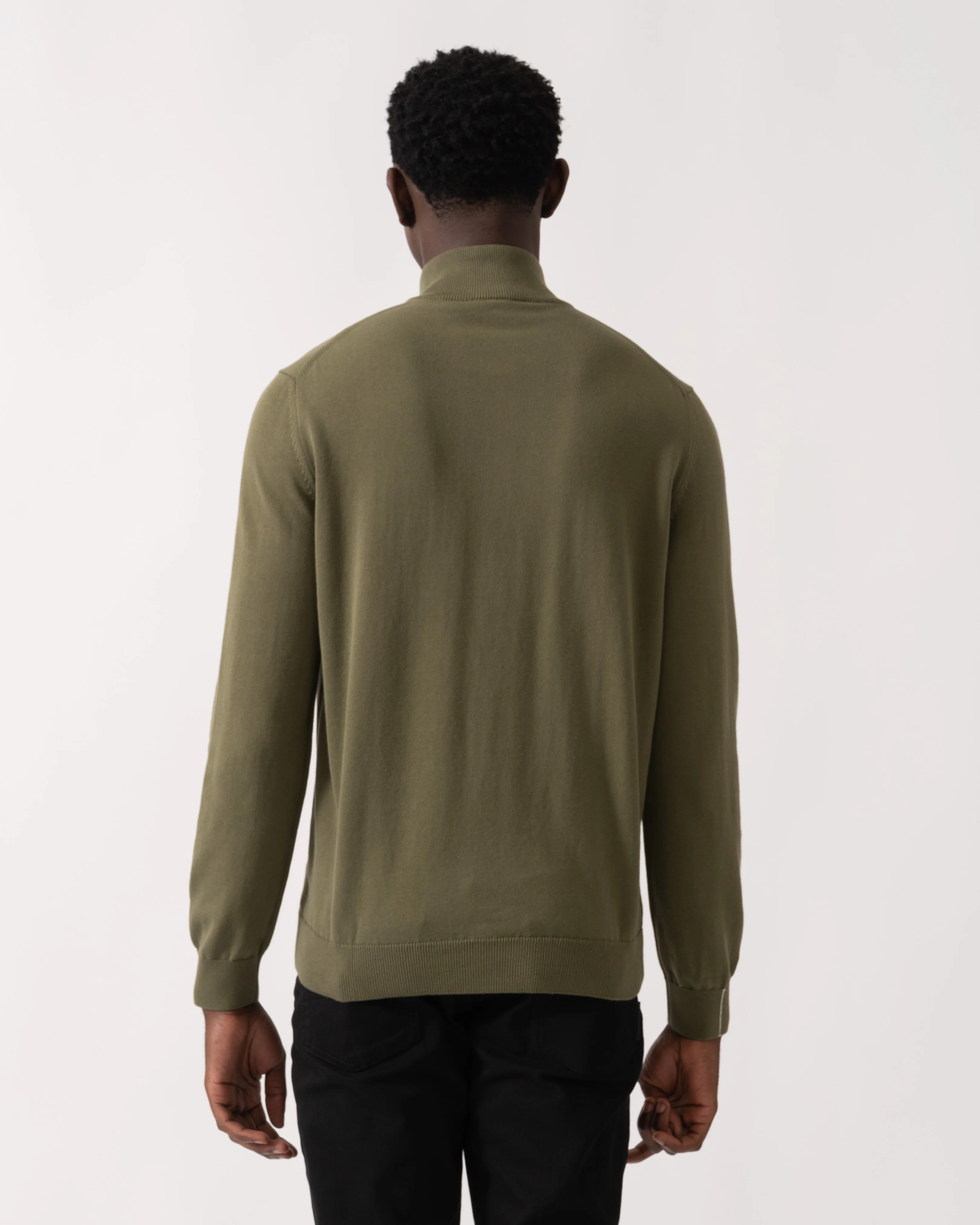 Lacoste Half Zip Logo Mens Sweatshirt - Olive E9F - Image 4