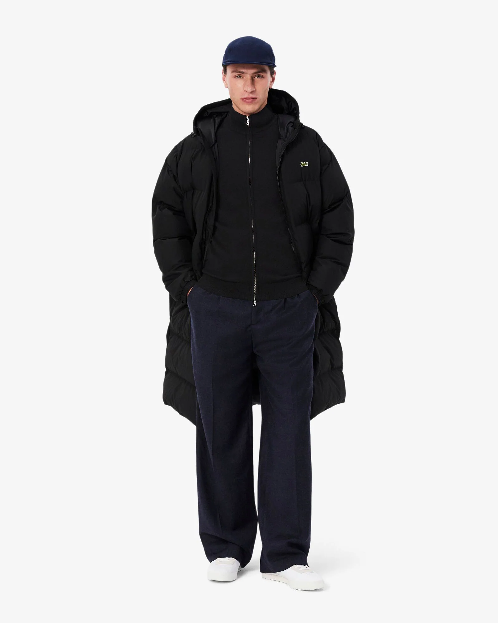 Lacoste High Neck Zipped Cotton Mens Sweater - Black 031 - Image 3