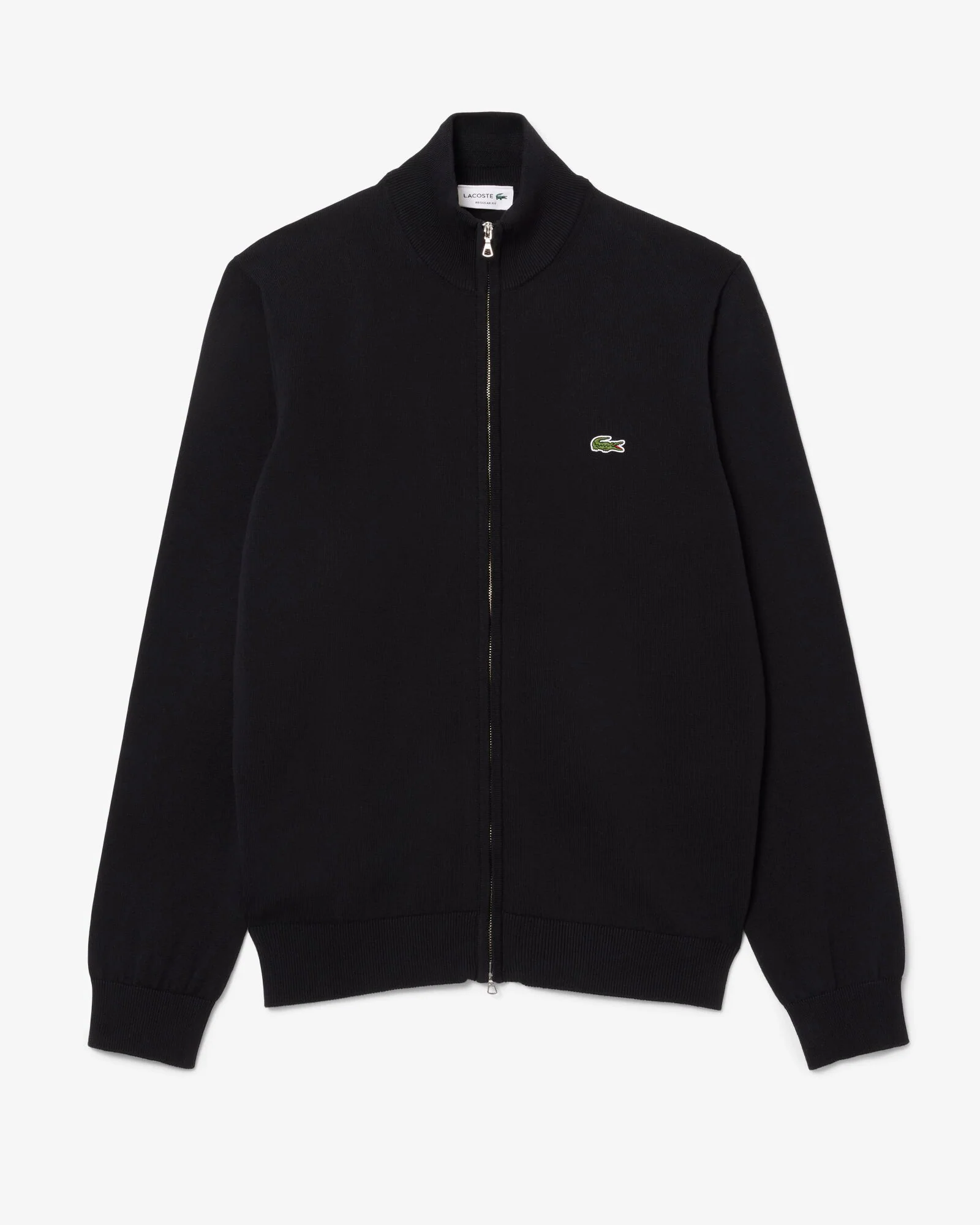 Lacoste High Neck Zipped Cotton Mens Sweater - Black 031 - Image 7