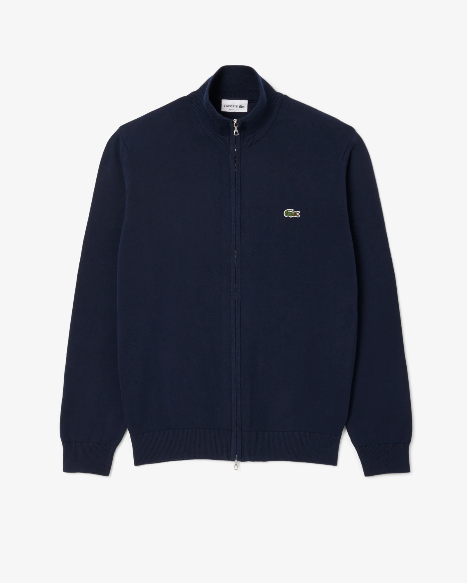 Lacoste High Neck Zipped Cotton Mens Sweater - Navy Blue 166 - Image 6