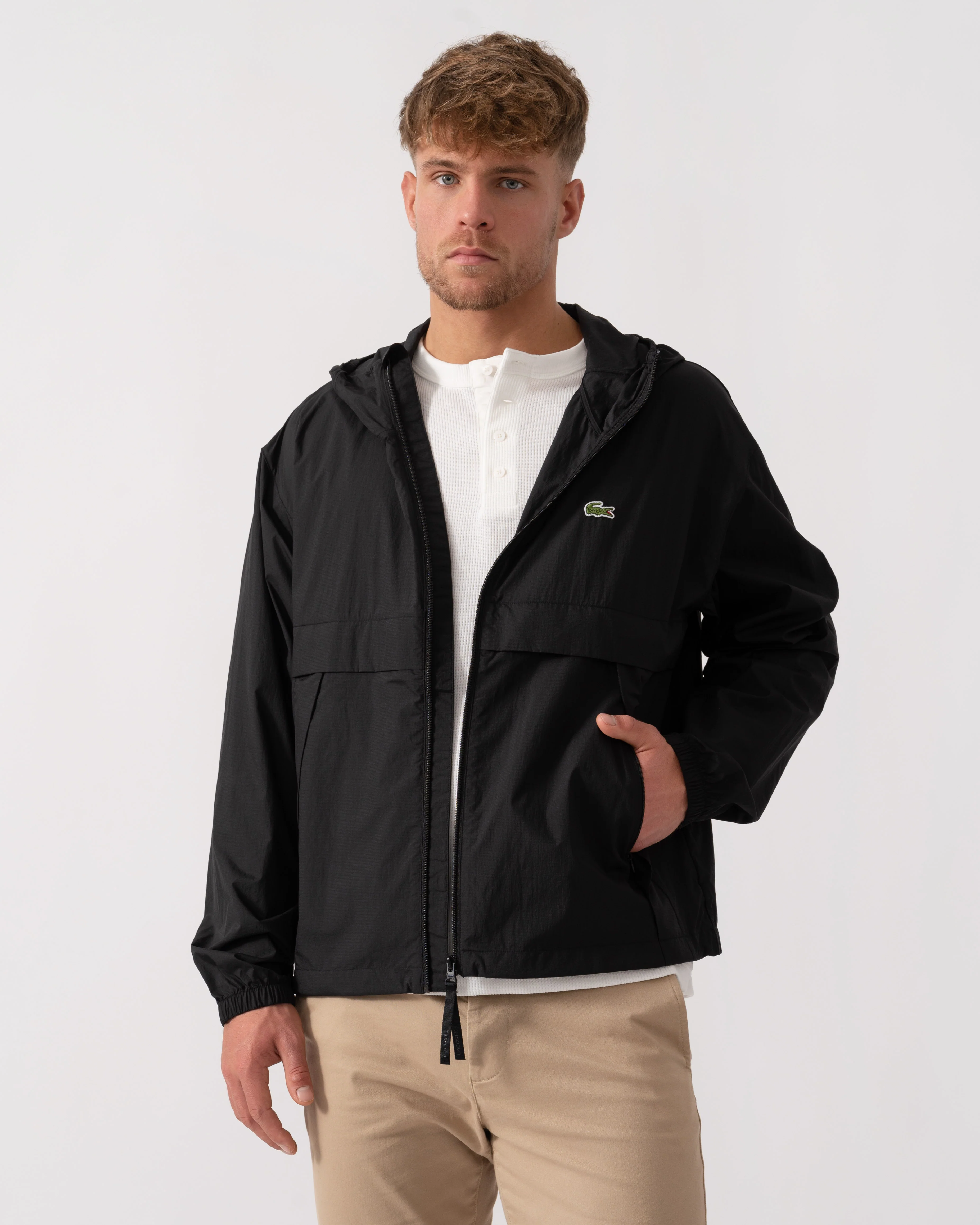 Lacoste Lightweight Packable Water-Repellent Ripstop Jacket - Black 031 - Image 2