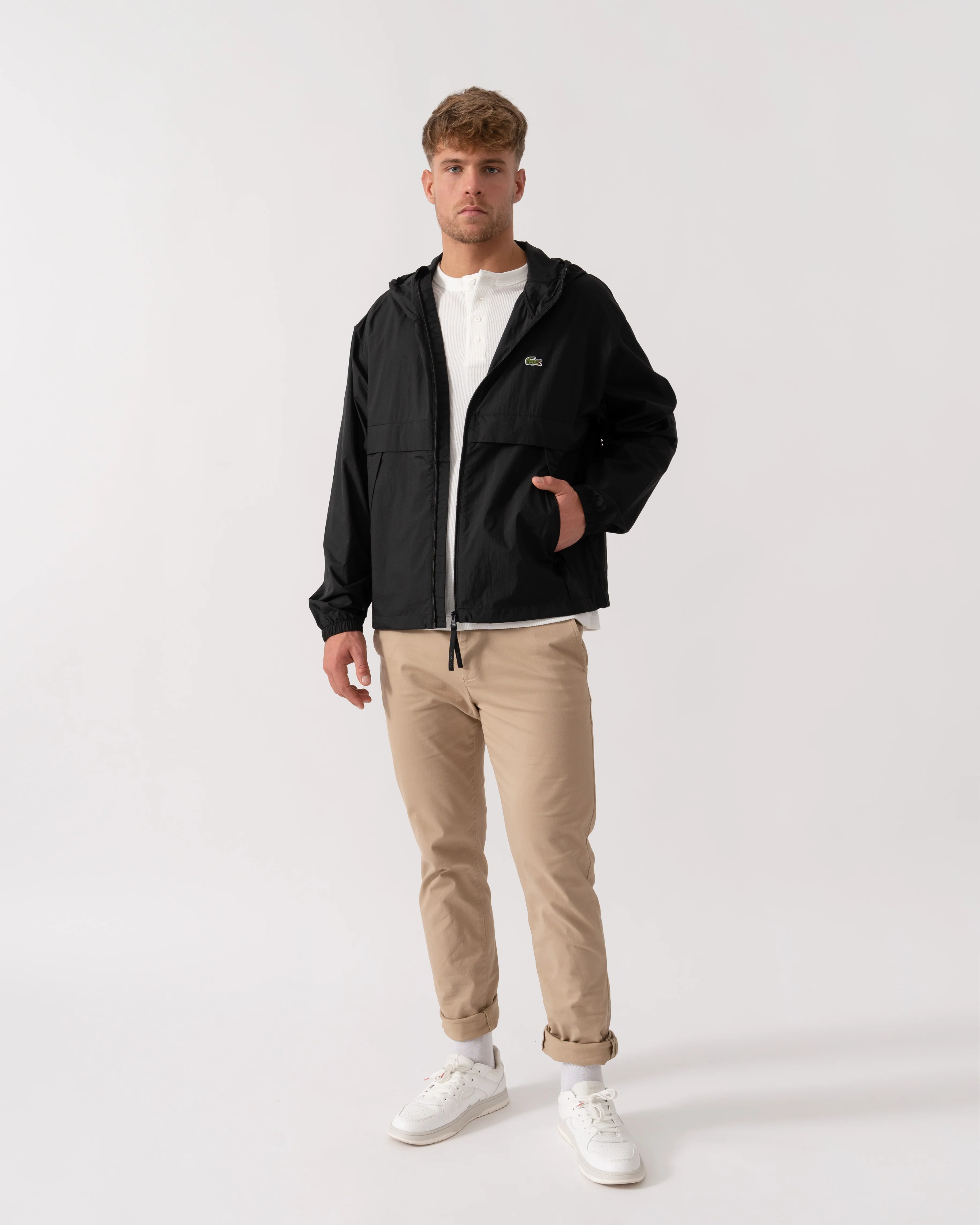 Lacoste Lightweight Packable Water-Repellent Ripstop Jacket - Black 031 - Image 4