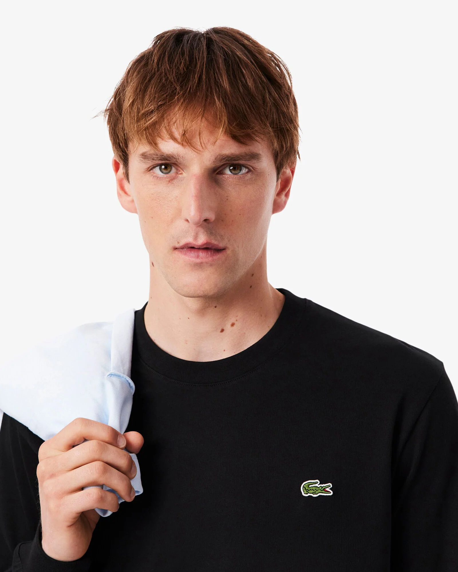 Lacoste Long Sleeved Cotton Mens T-Shirt - Black 031 - Image 2