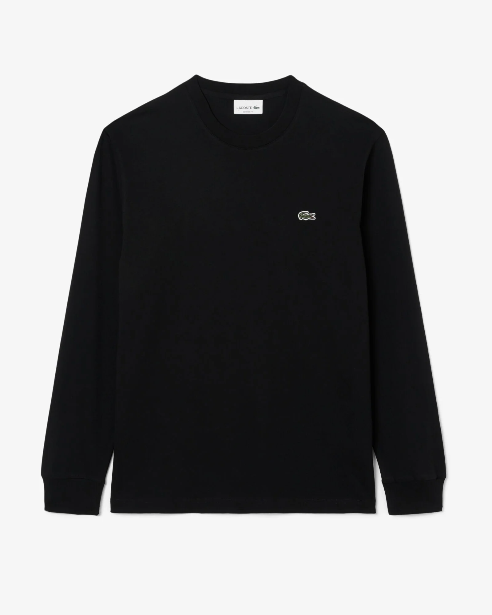 Lacoste Long Sleeved Cotton Mens T-Shirt - Black 031 - Image 5