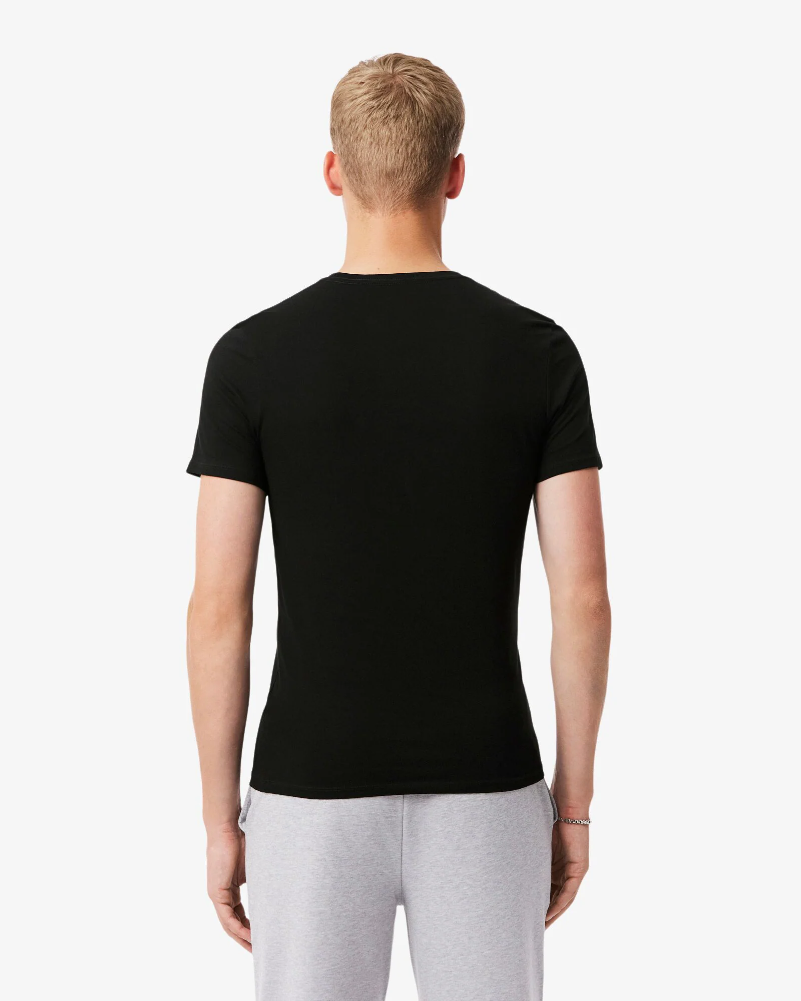 Lacoste Mens 3-Pack Plain Mens T-Shirts - Black 031 - Image 5