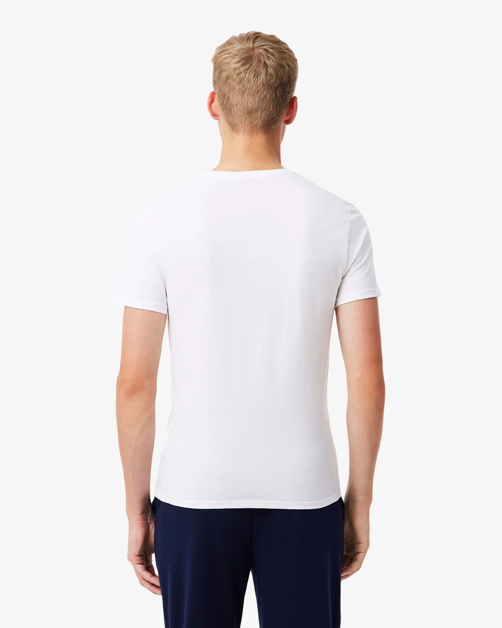 Lacoste Mens 3-Pack Plain Mens T-Shirts - White 001 - Image 5