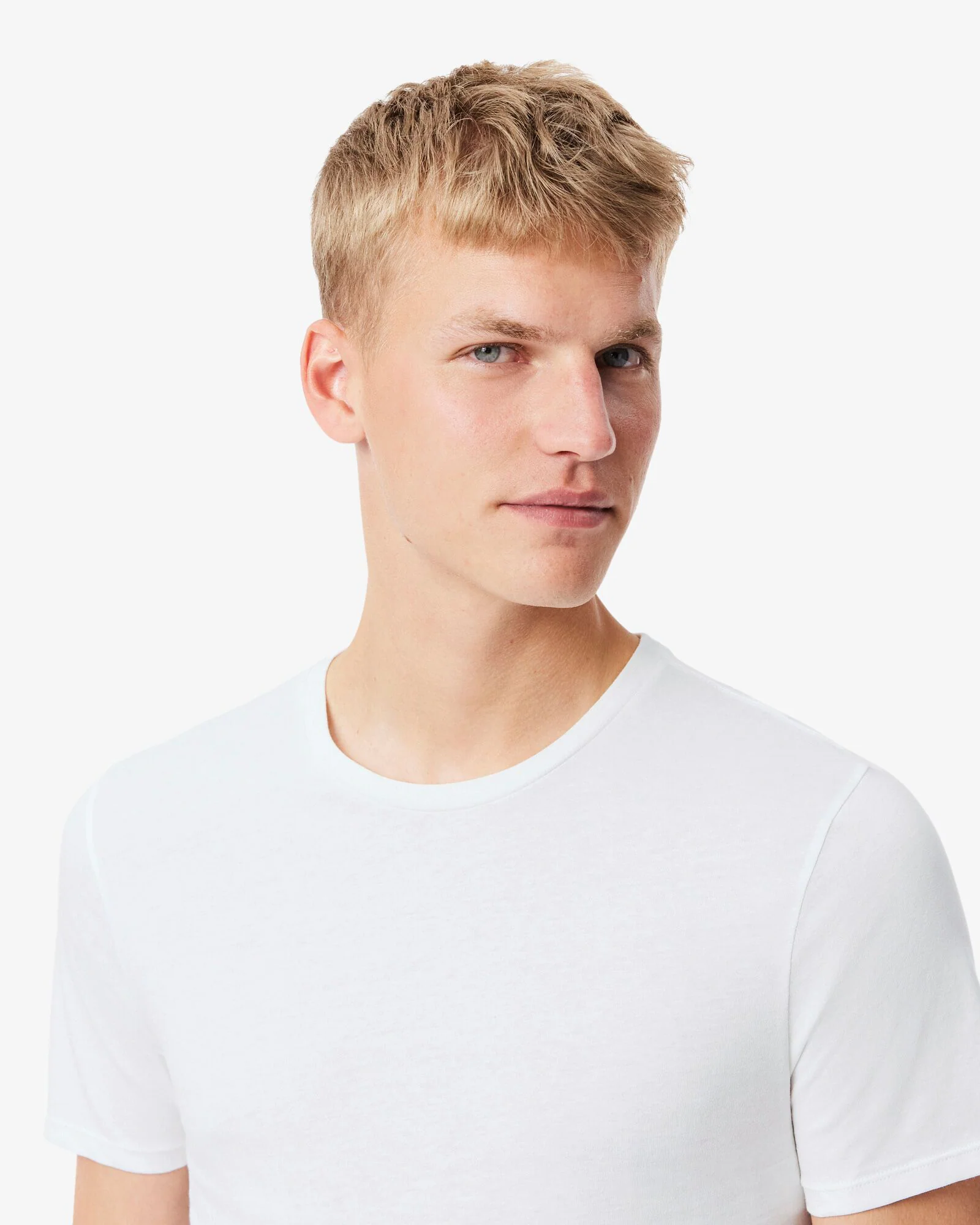 Lacoste Mens 3-Pack Plain Mens T-Shirts - White/Silver Chine-Black BXY - Image 3