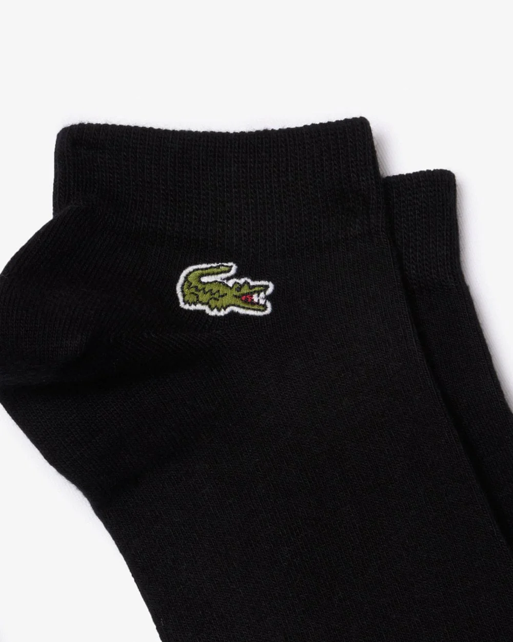 Lacoste Mens 3-Pack Trainers Socks - Black/Black-Black 8VM - Image 2