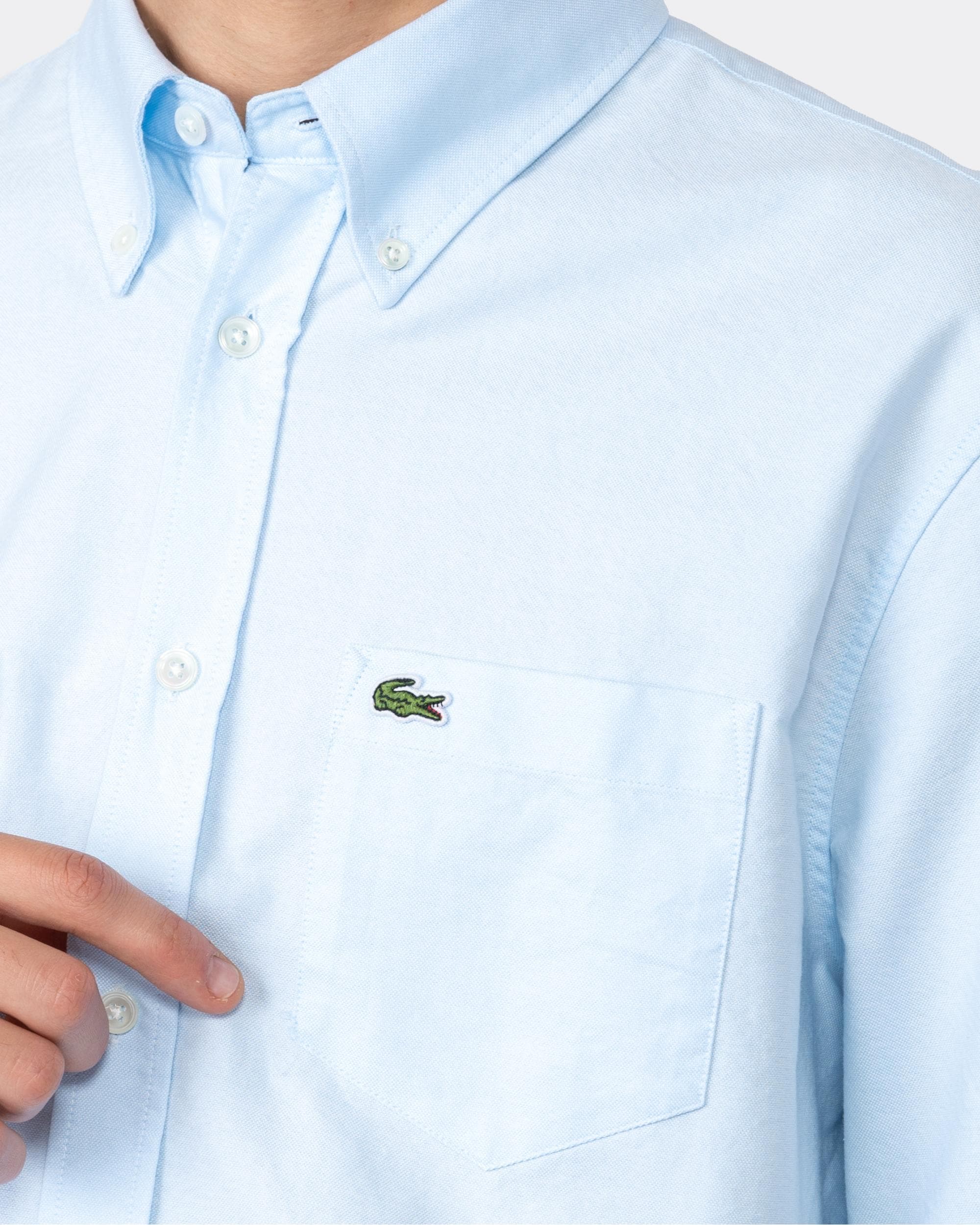 Lacoste Mens Casual Long Sleeve Woven Shirt - Blue F6Z - Image 2