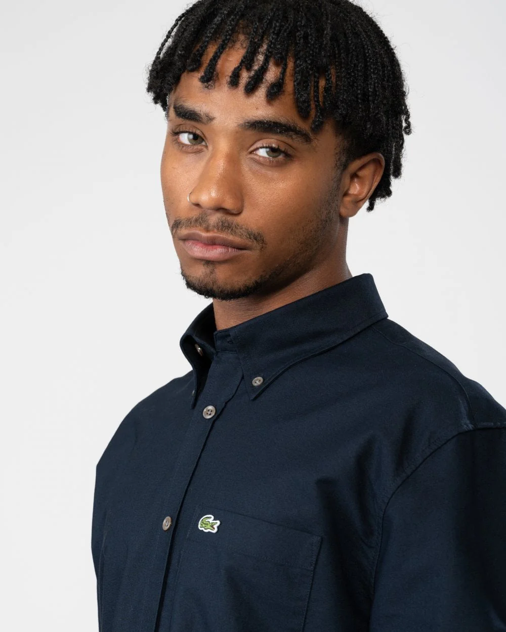Lacoste Mens Casual Long Sleeve Woven Shirt - Navy F2W - Image 2